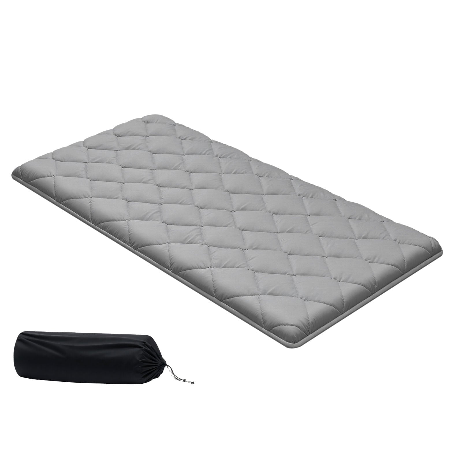KFFKFF Twin Size Foldable Japanese Tatami Mattress, Brushed Fabric Foam, 80Ã—39Ã—3.5 in, Gray