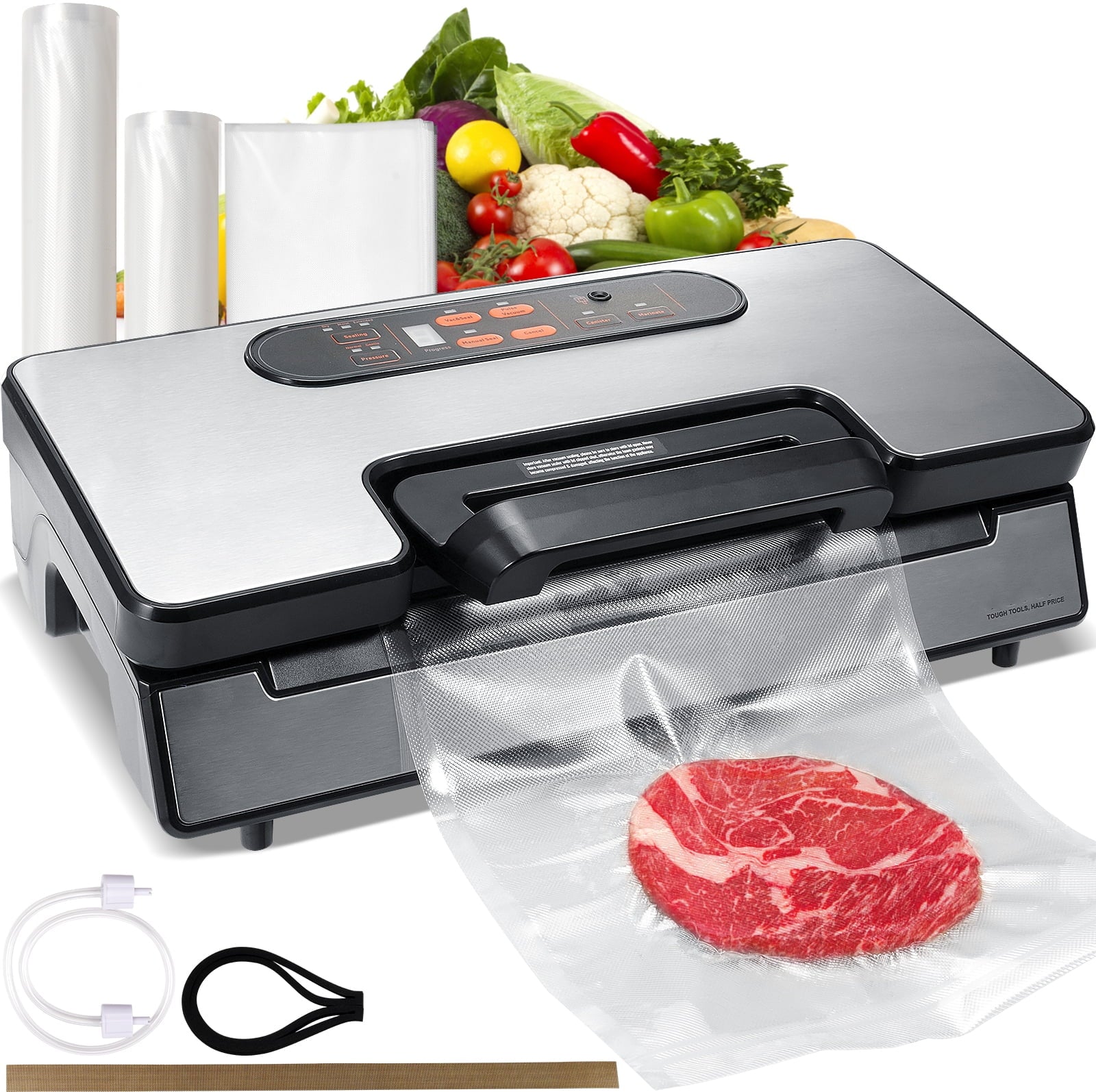 KFFKFF Vacuum Sealer Machine Food Preservation Storage Saver 90Kpa w/ Seal Bag