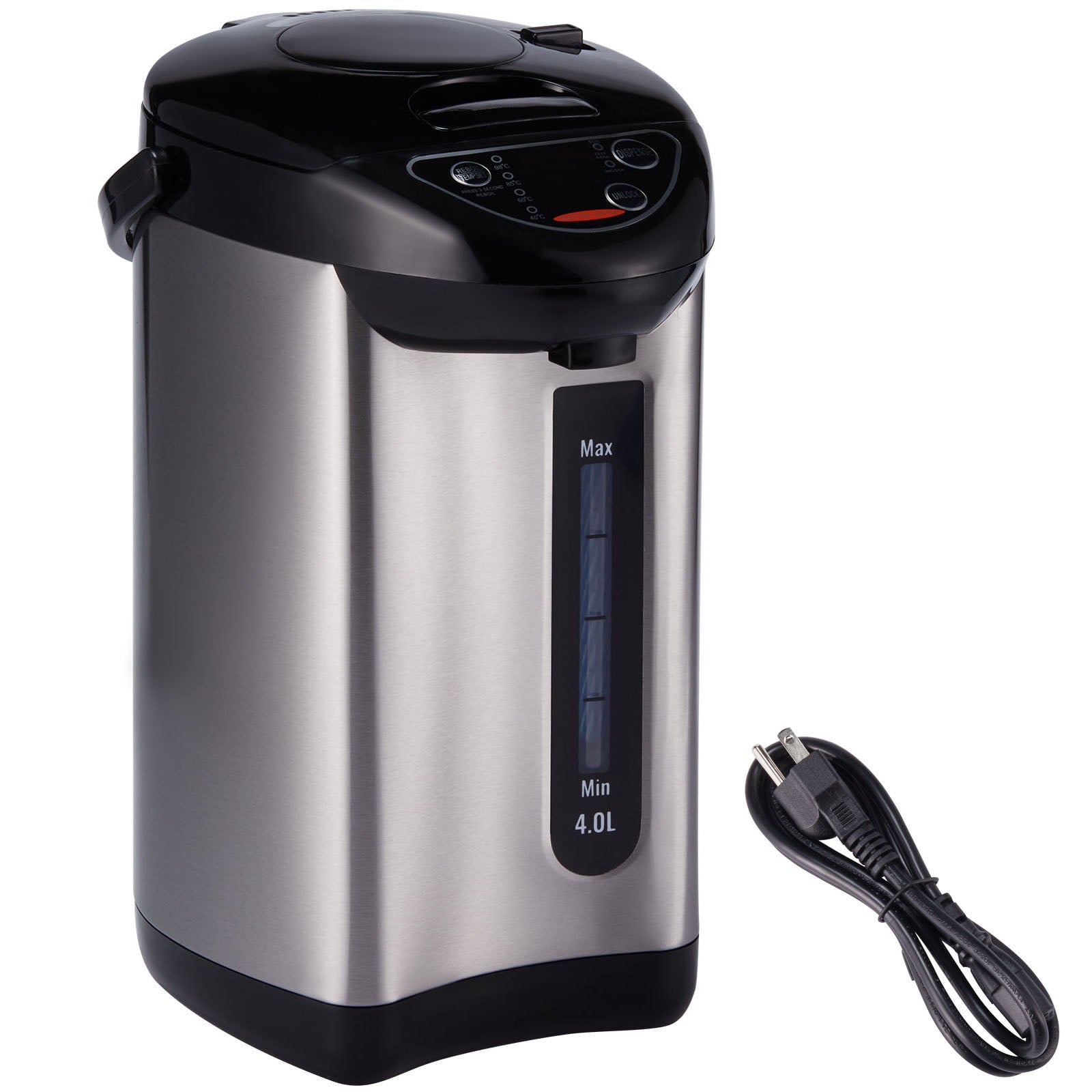 KFFKFF Water Heater Dispenser, 4 Heat Settings Countertop Water Boiler, Constructed from 304 Stainless Steel, Triple Method Dispensing for Tea, Coffee, and Infant Milk, 4L/135 oz