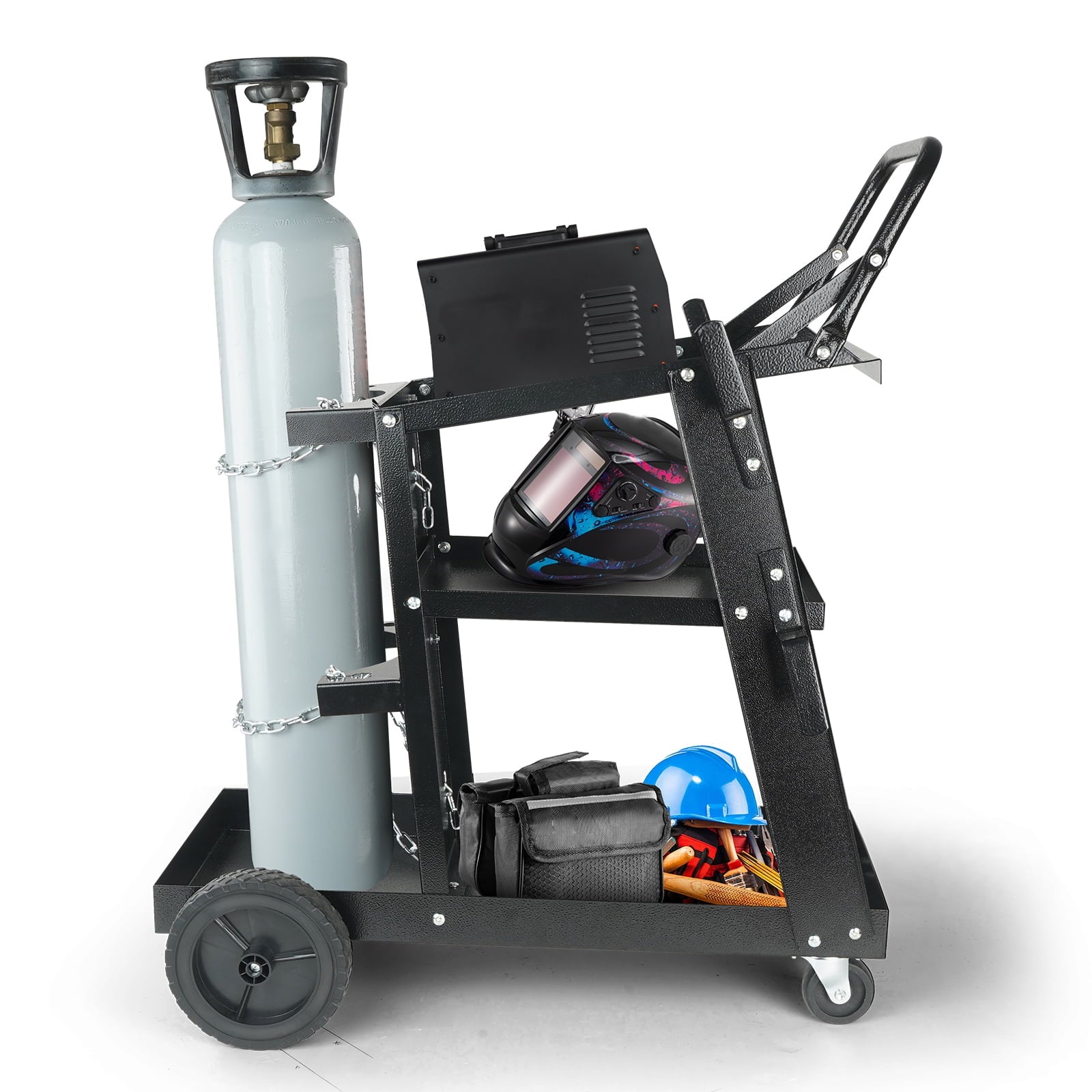 KFFKFF Welding Cart 3-Tier 400 lb. With 360Â° Swivel Wheels