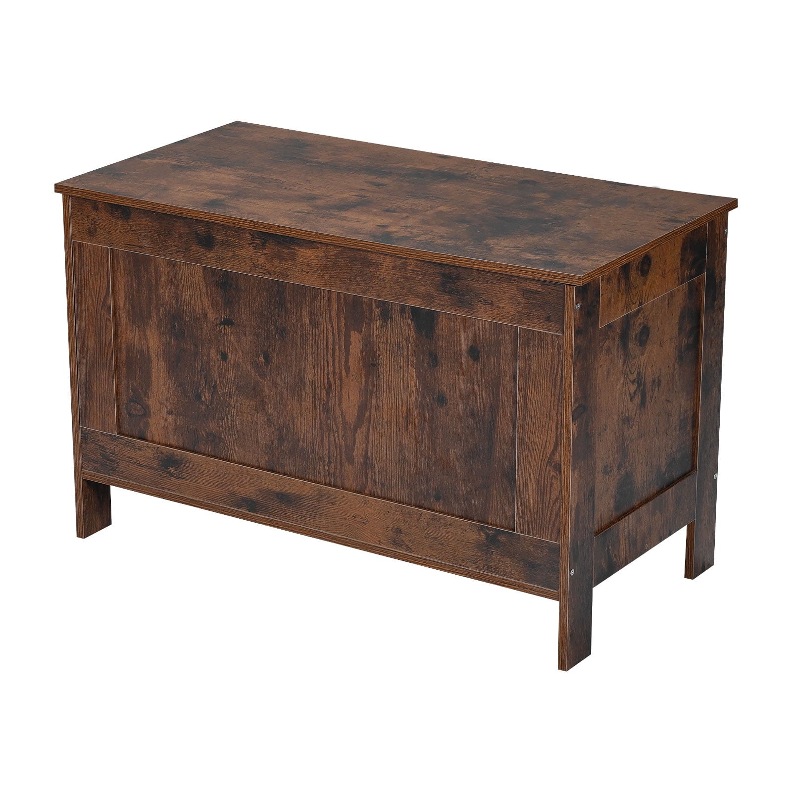 KFFKFF Storage Bench, Toy Box Chest, Wooden MDF Bottom, 29.69 x 15.31 x 18.90 in, Brown