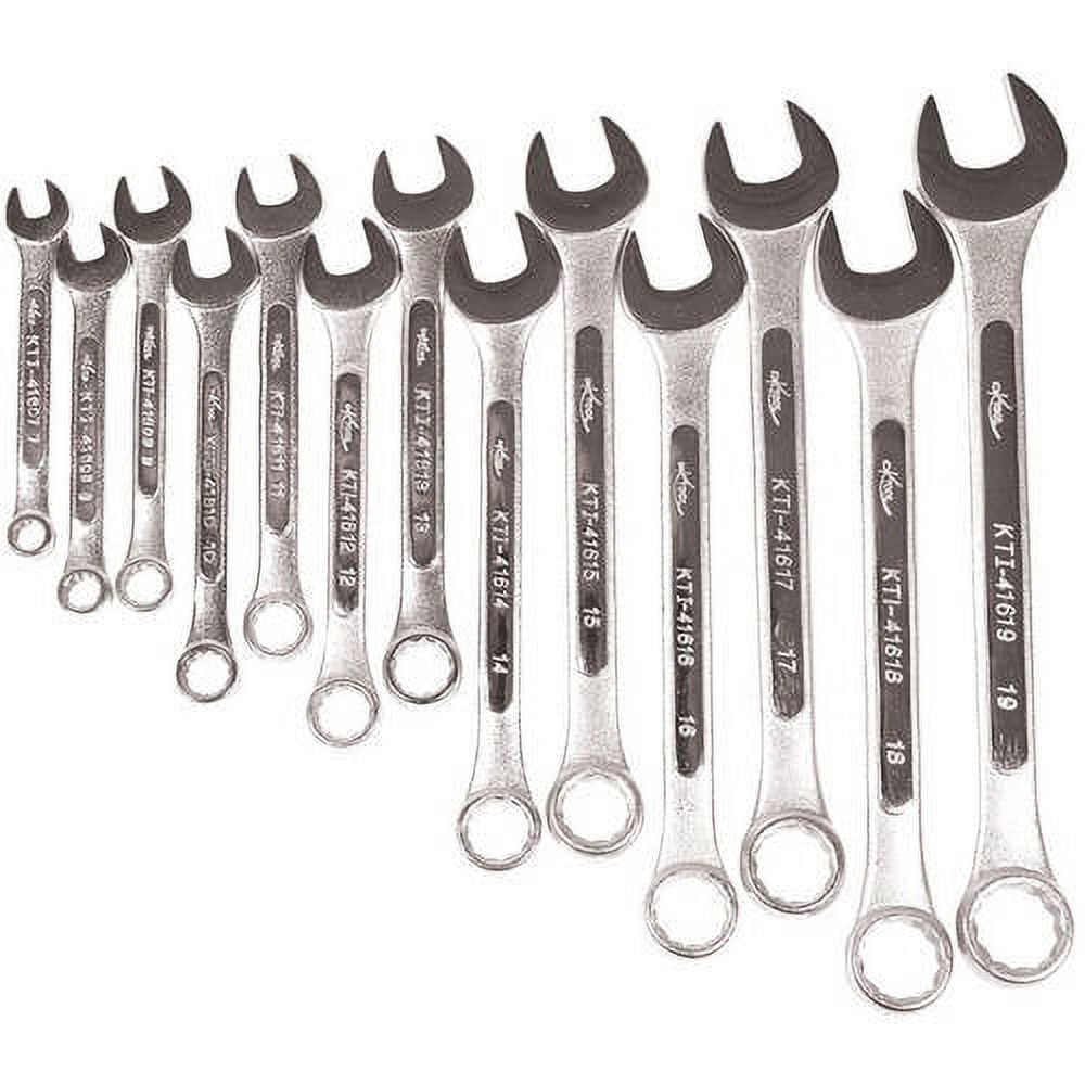 K Tool International Kti Wrench Set, Combination, 13-Piece, Metric, Size: 7mm to 19 mm