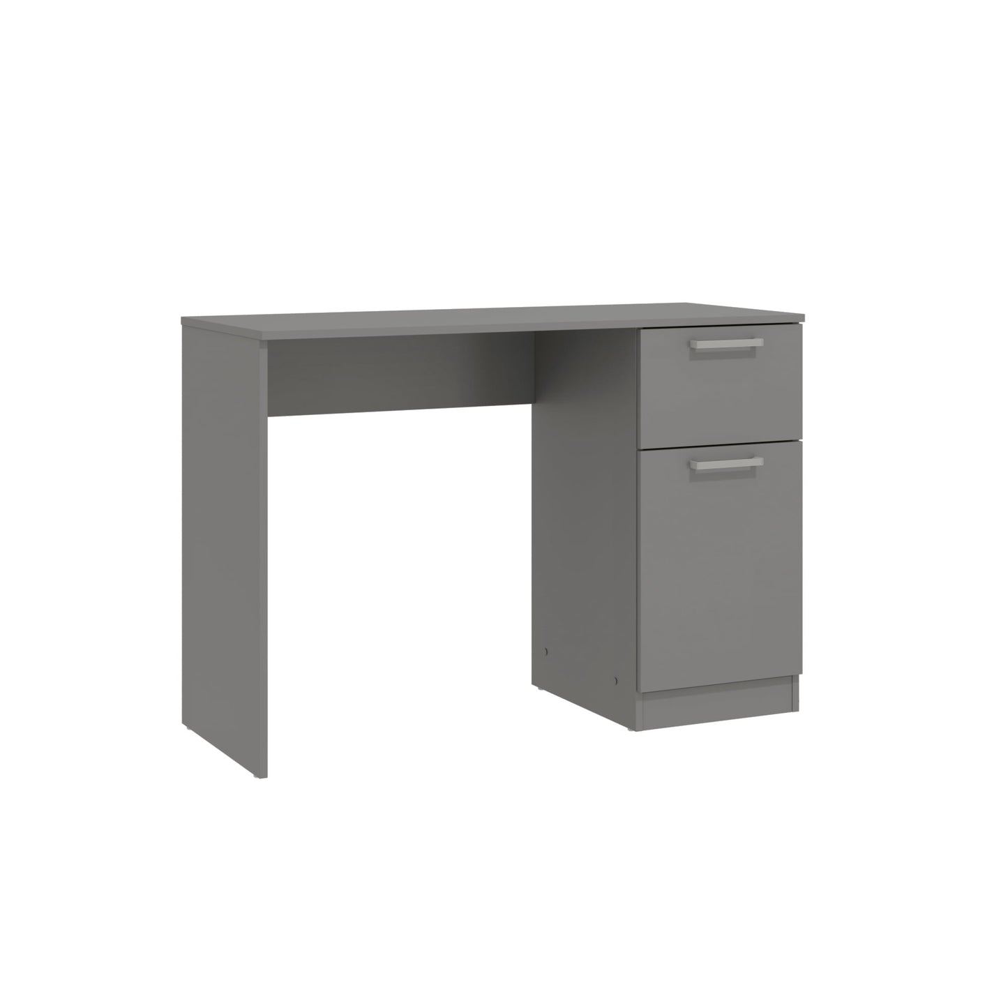 Kappesberg Gray 1-Drawer and 1-Door Compact Home Office Computer Desk with Storage Cabinet - for Adults and Teens