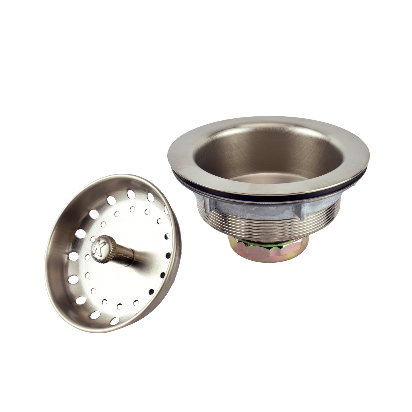 Keeney K5435DSBN Stainless Steel Fixed Post Kitchen Sink Strainer, Brushed Nickel