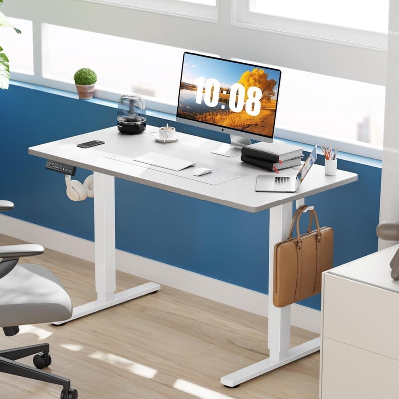 Kelno 40 Inch Electric Standing Desk Adjustable Height Ergonomic Sit Stand Computer Desk with Memory Preset,White