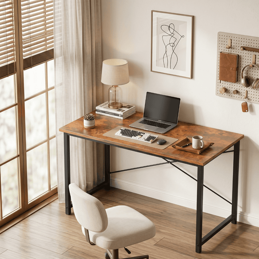 Kelno 44 Inch Computer Desk Home Office Writing Study Desk Gaming Tableï¼ŒRustic Brown