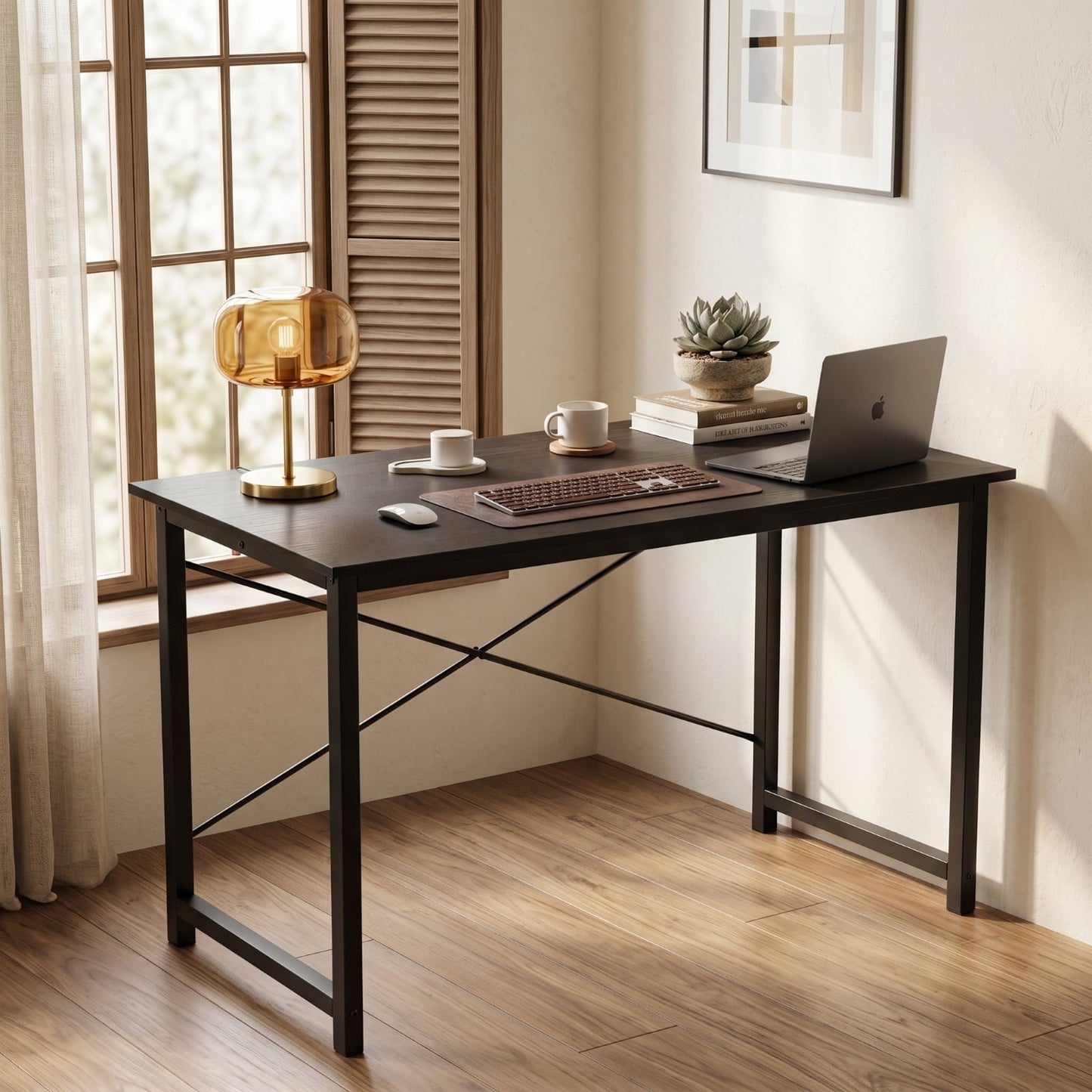 Kelno 47 Inch Computer Desk Home Office Writing Study Desk Gaming Tableï¼ŒBlack