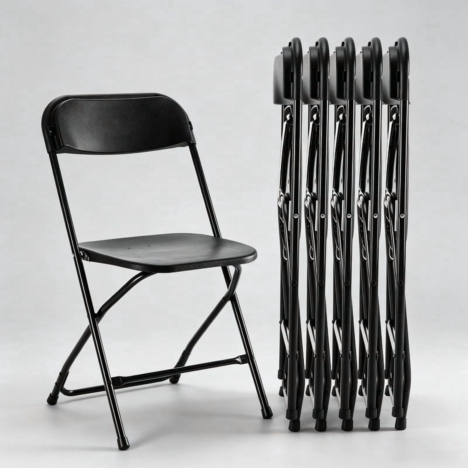 Kelno 6 Pack Plastic Folding Chair Lightweight Portable Chair, Black