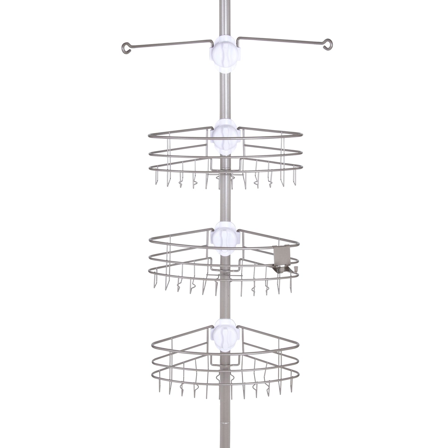 KenneyÂ® EasySlideâ„¢ 4-Way Adjustable Corner Pole Caddy, Brushed Nickel