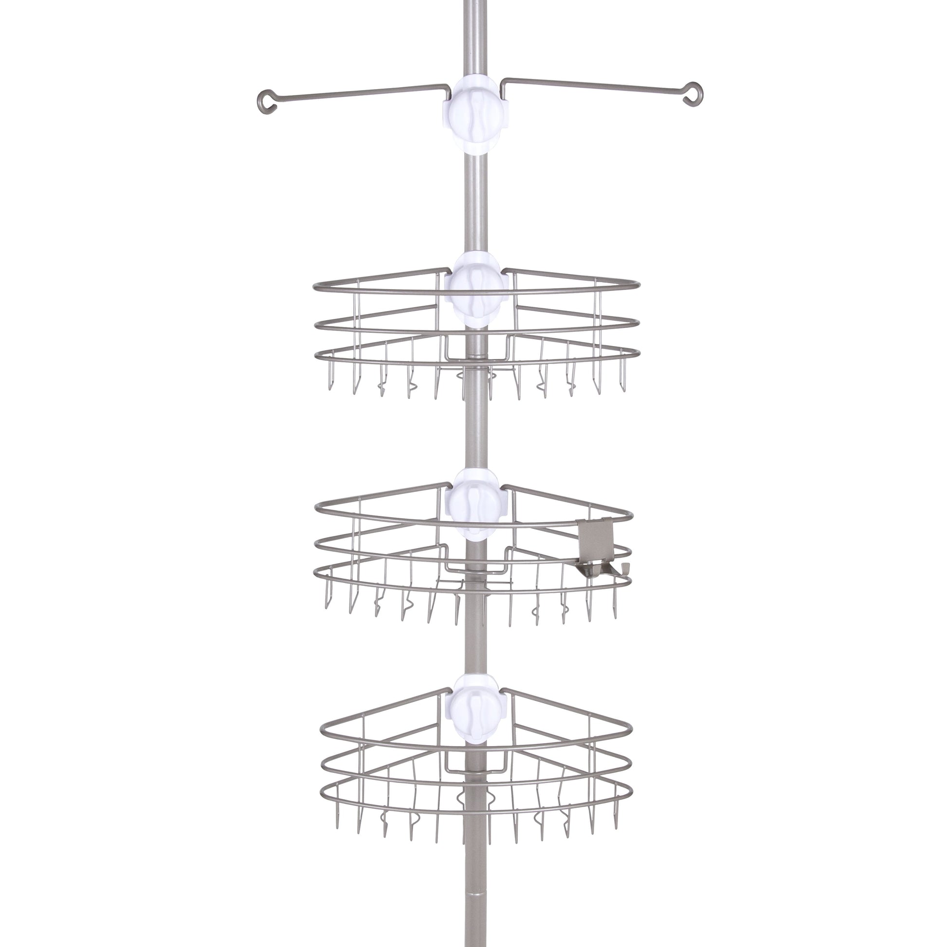 KenneyÂ® EasySlideâ„¢ 4-Way Adjustable Corner Pole Caddy, Brushed Nickel