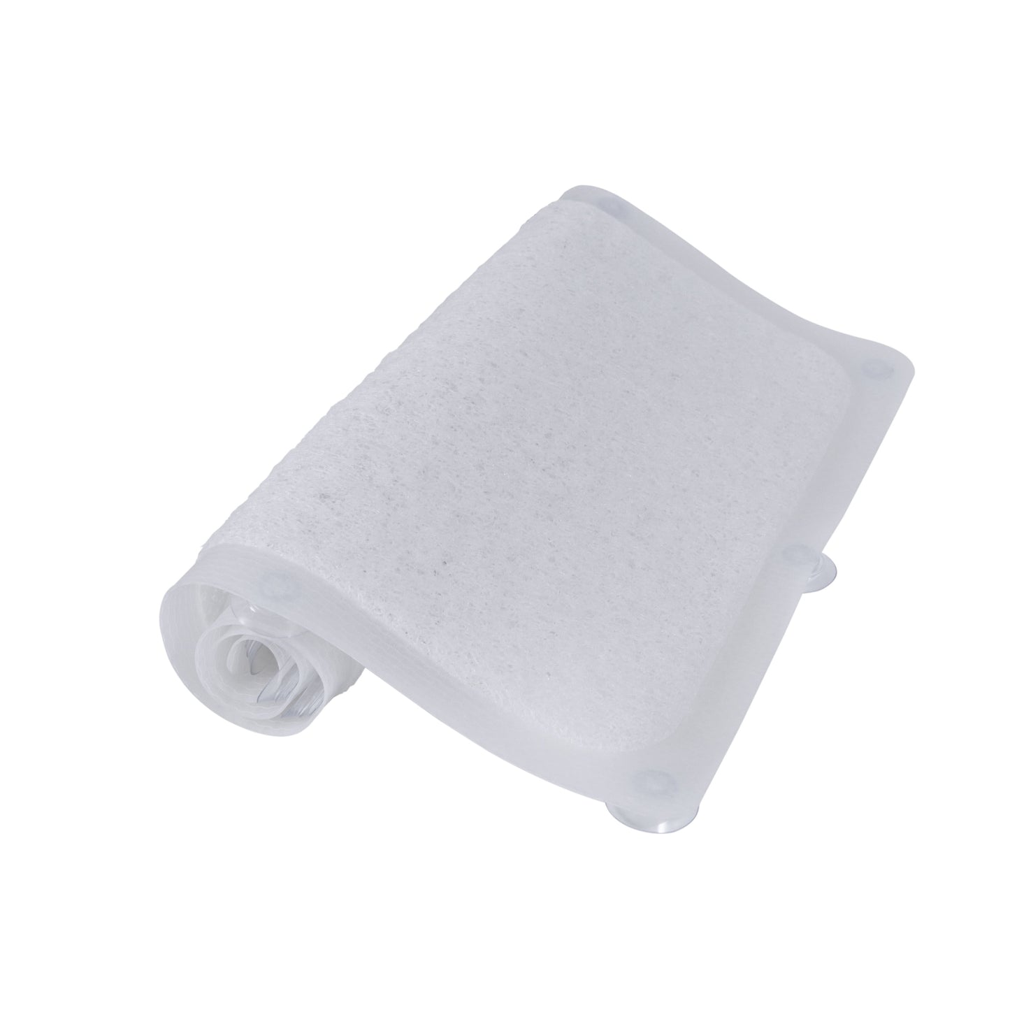 KenneyÂ® Inside the Shower Vinyl Loofah Bath Mat with Suction Cups, 29" L x 17" W, Clear Frosted
