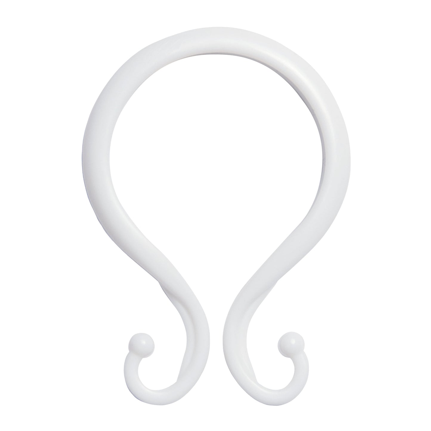 Kenney Rust-Proof Plastic Shower Curtain Double Hooks, Set of 12, Clear
