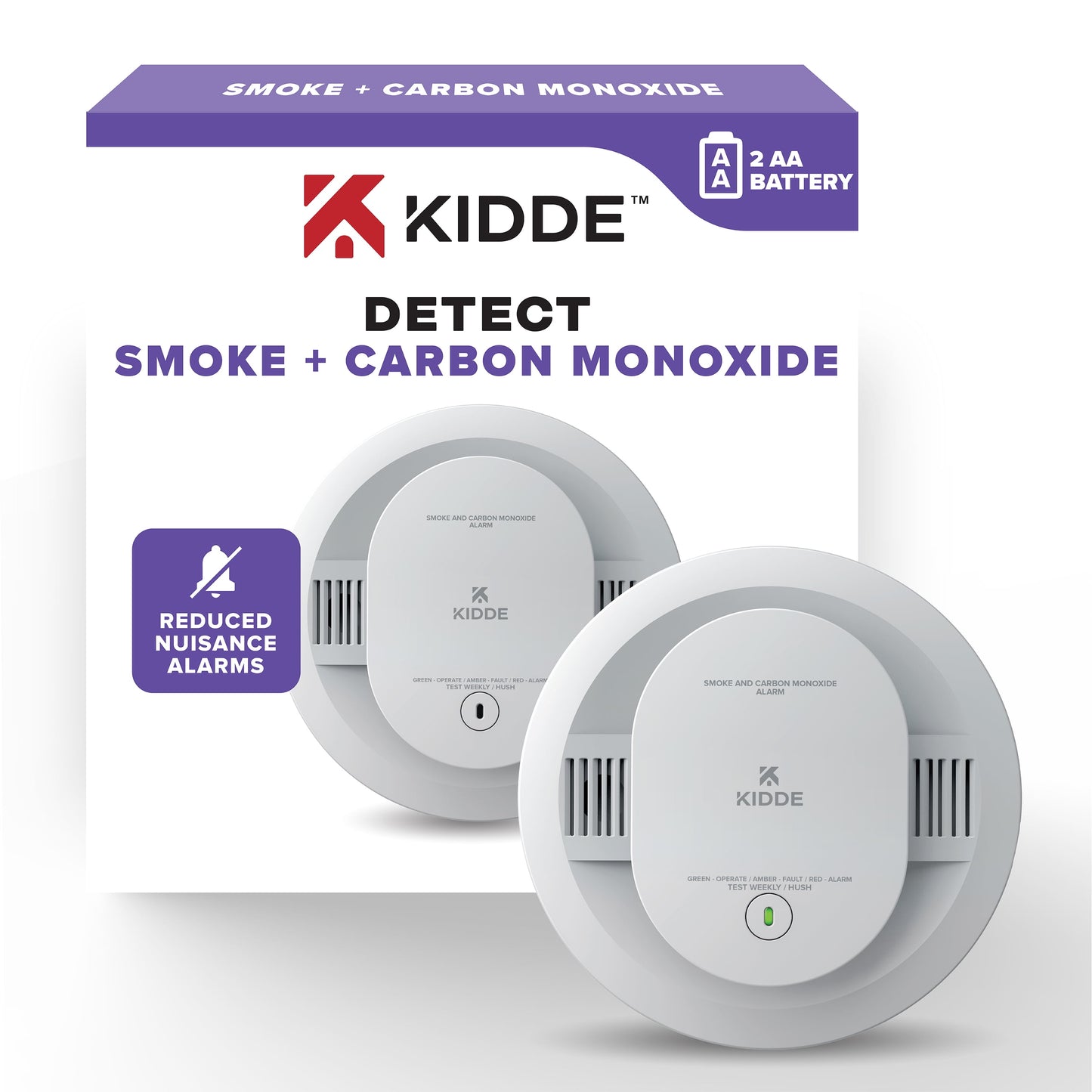Kidde Detector de Humo y MonÃ³xido de Carbono a BaterÃ­a, Incluye BaterÃ­as