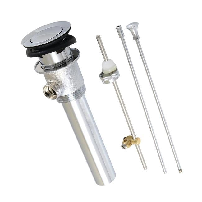 Kingston Brass KBT2121 Made to Match Brass Drain with Overflow and Extra Long Pop-Up Rod, 22 Gauge, 2-1/2" Flange OD Size, Polished Chrome C80