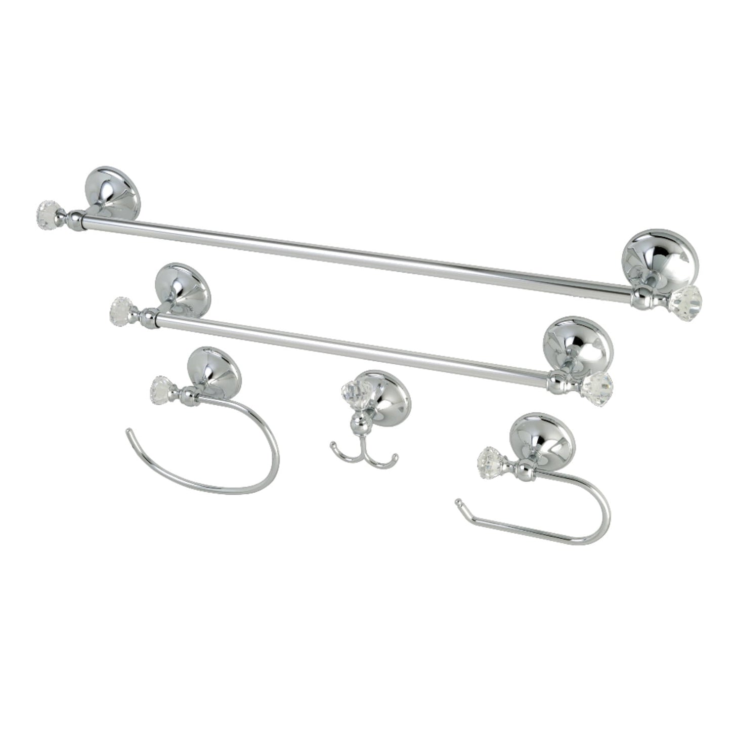 Kingston Brass BAHK71512478C Celebrity 5 Piece Bathroom Package - Chrome