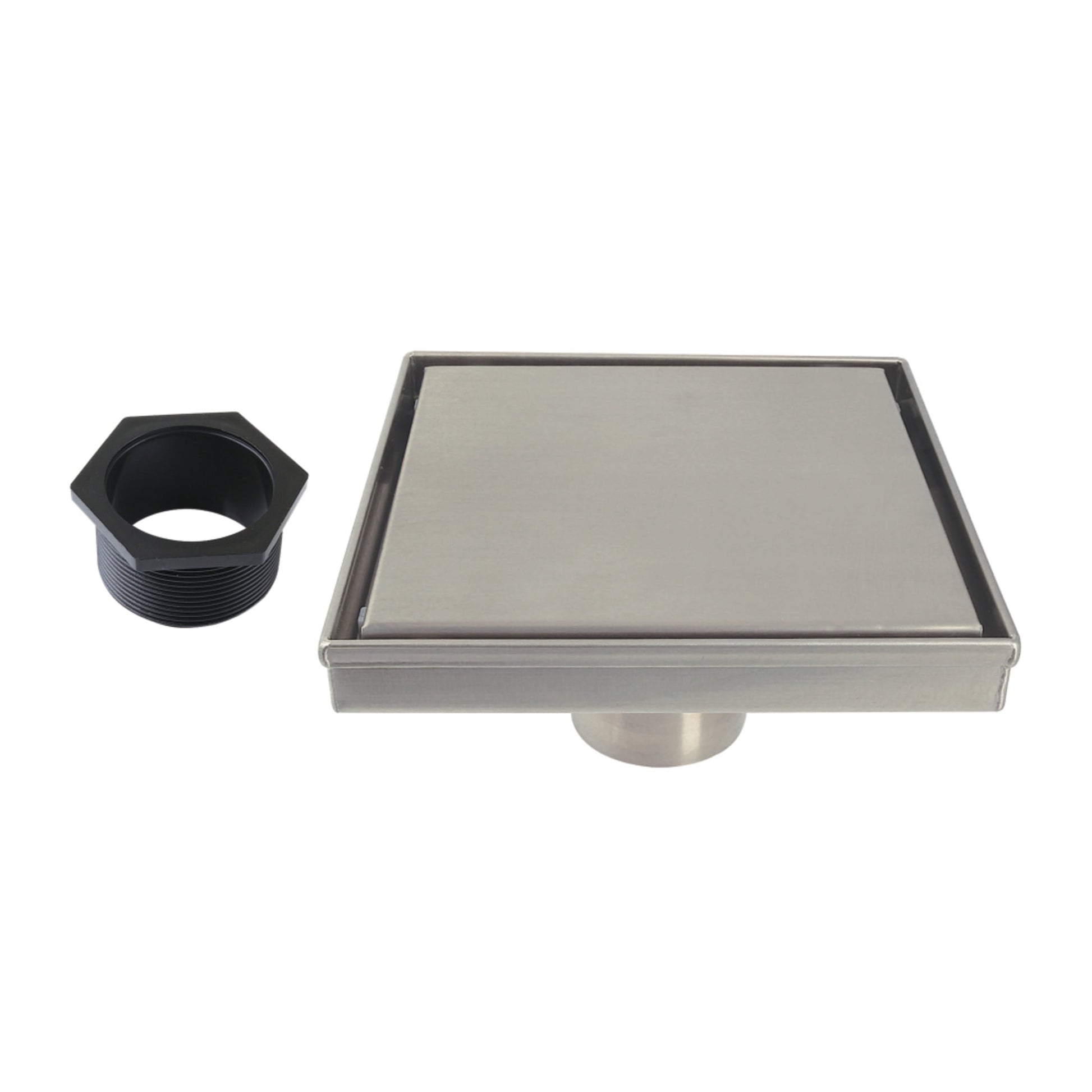 Kingston Brass BSF6628 Watercourse 6-Inch Stainless Steel Square Shower Drain with Hair Catcher in Brushed Nickel