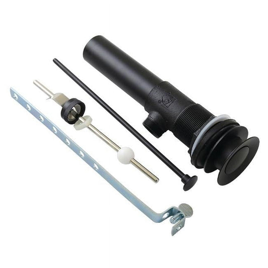 Kingston Brass KB1110MB 7.88 in. 22 Gauge Brass Pop-Up Drain with Overflow, Matte Black