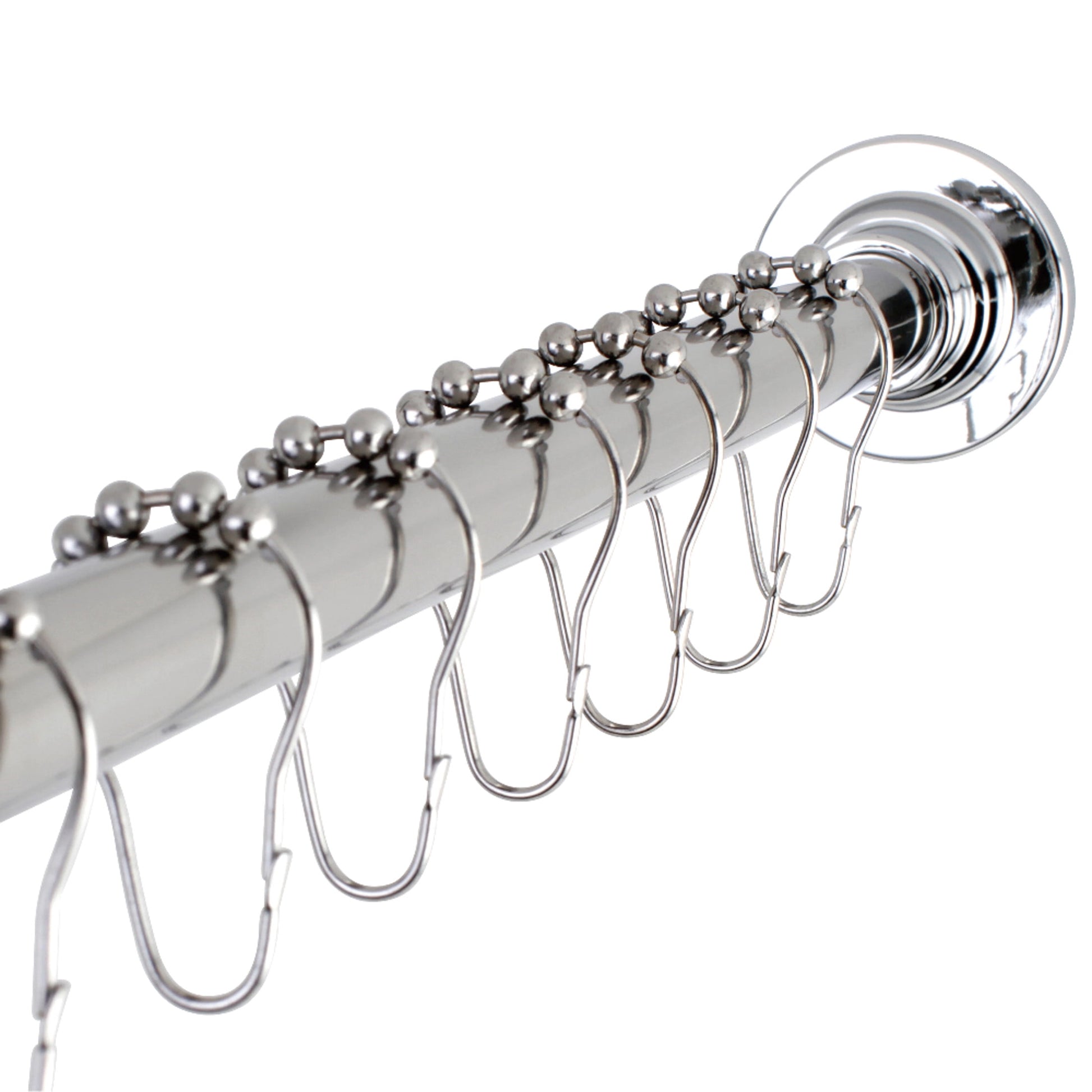 Kingston SCC3111 Edenscape 60-Inch to 72-Inch Adjustable Shower Curtain Rod with Rings in Polished Chrome