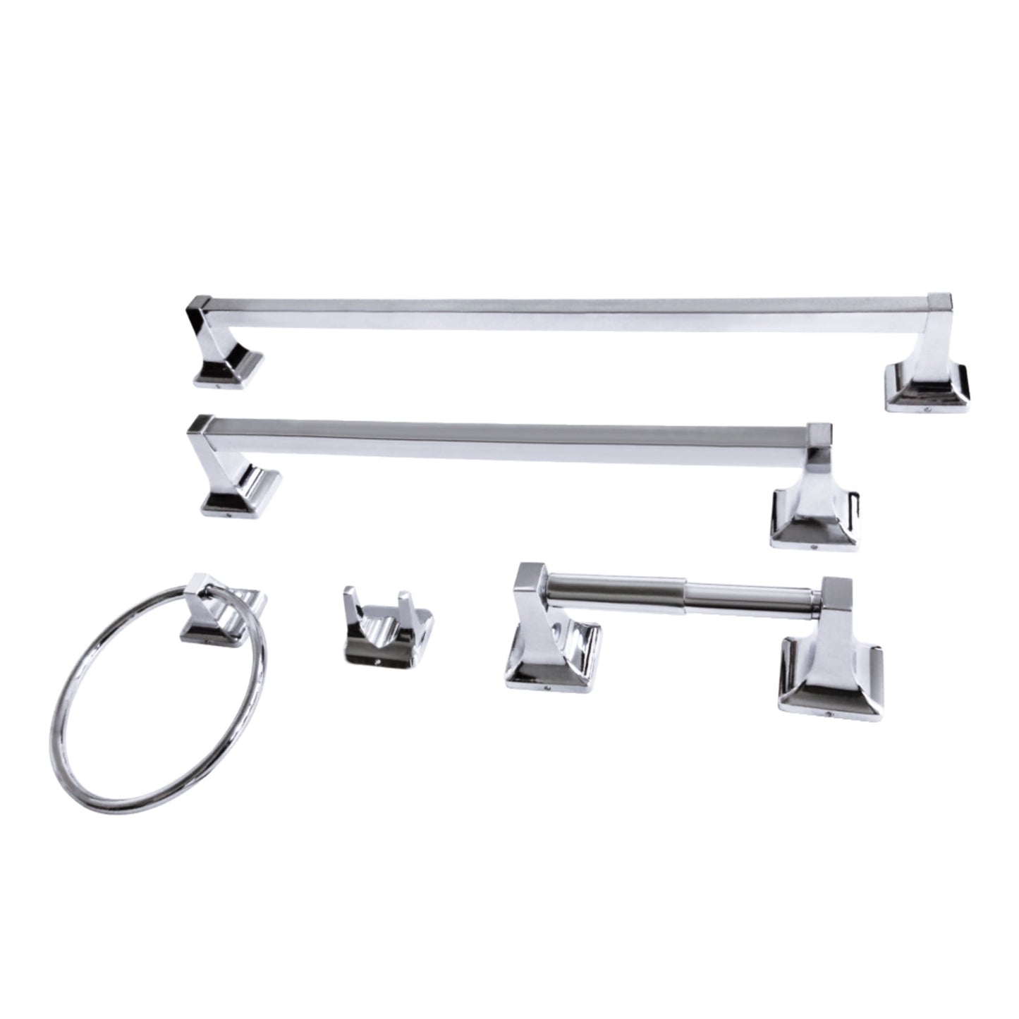 Kingston Brass BAHK602124781 Milton 5-Piece 18" and 24" Towel Bars Bathroom Accessory Set, Polished Chrome