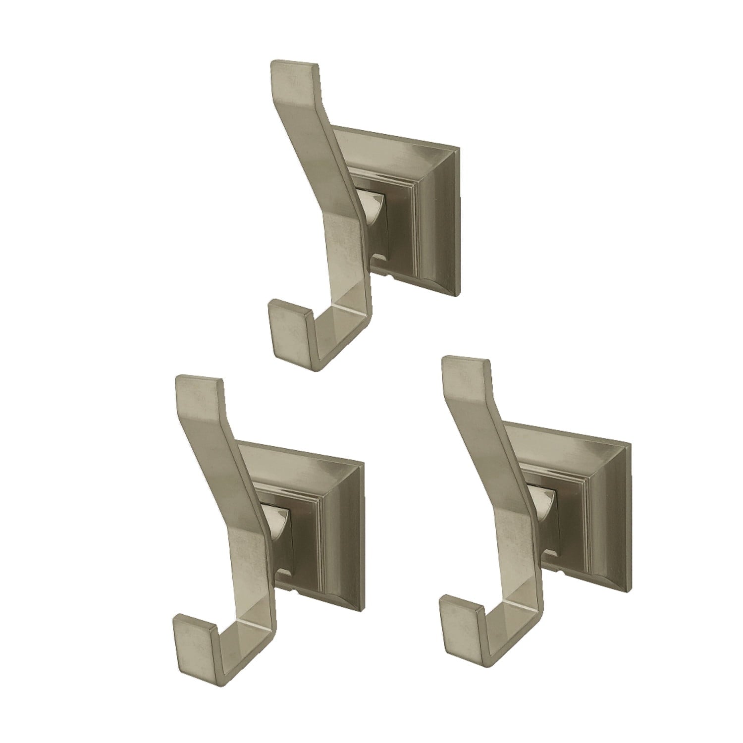 Kingston Brass BAHK6127SN Monarch 3-Piece Bathroom Robe Hook/Towel Hook, Brushed Nickel