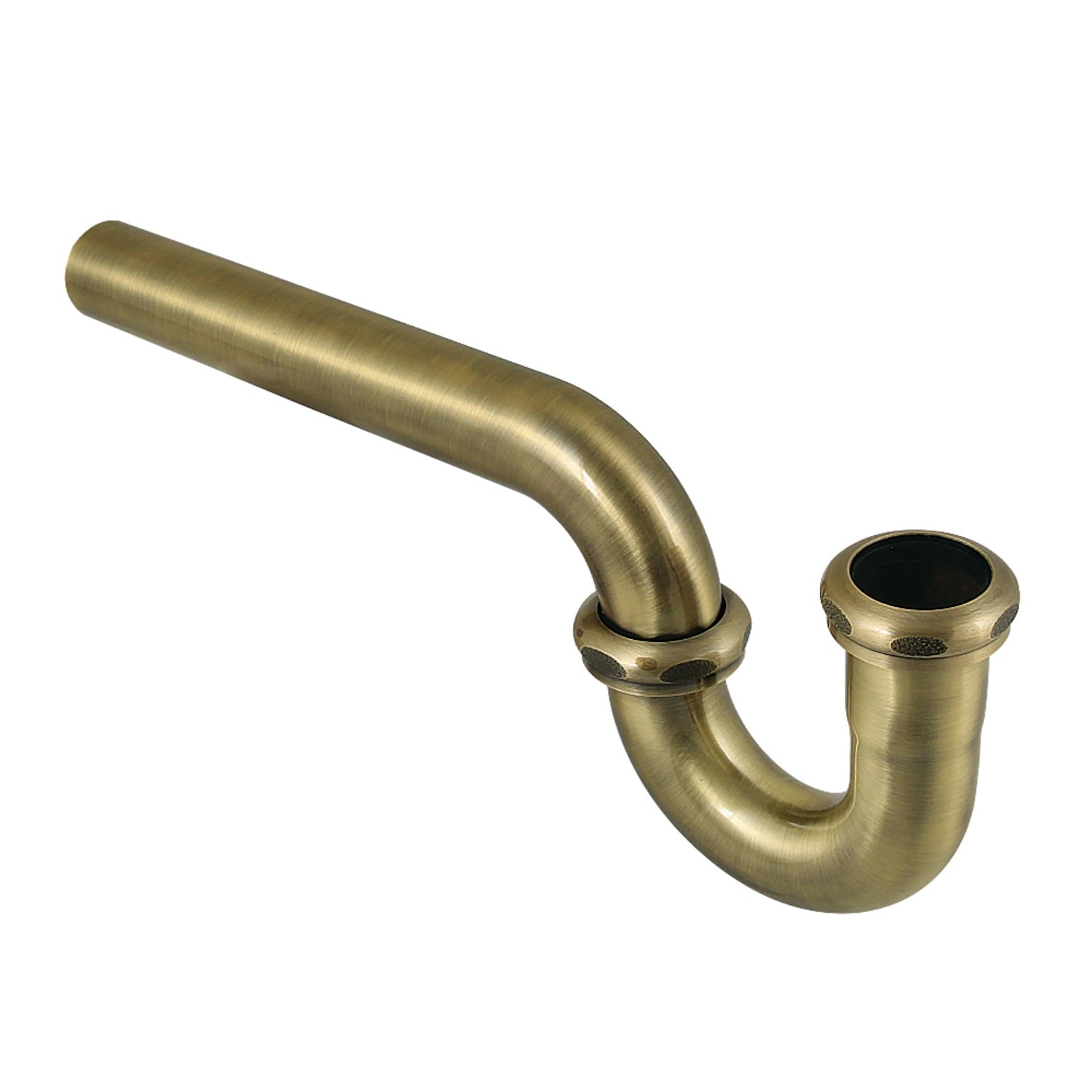 Kingston Brass CC1183 1-1/4" P-Trap without Flange, 12-7/8" Length, 18 Gauge, Antique Brass