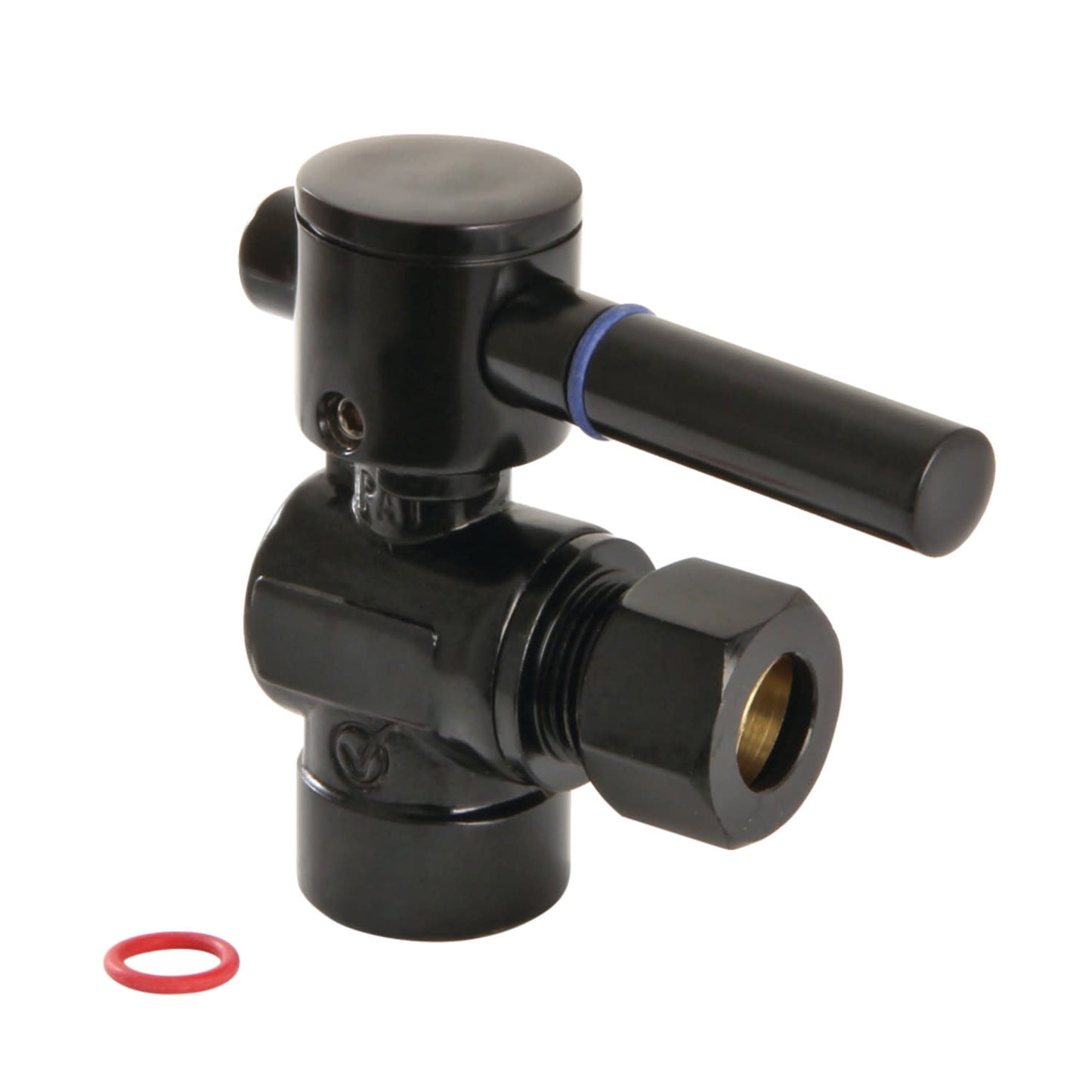 Kingston Brass CC43200DL 1/2" Sweat x 3/8" OD Comp Angle Stop Valve, Matte Black