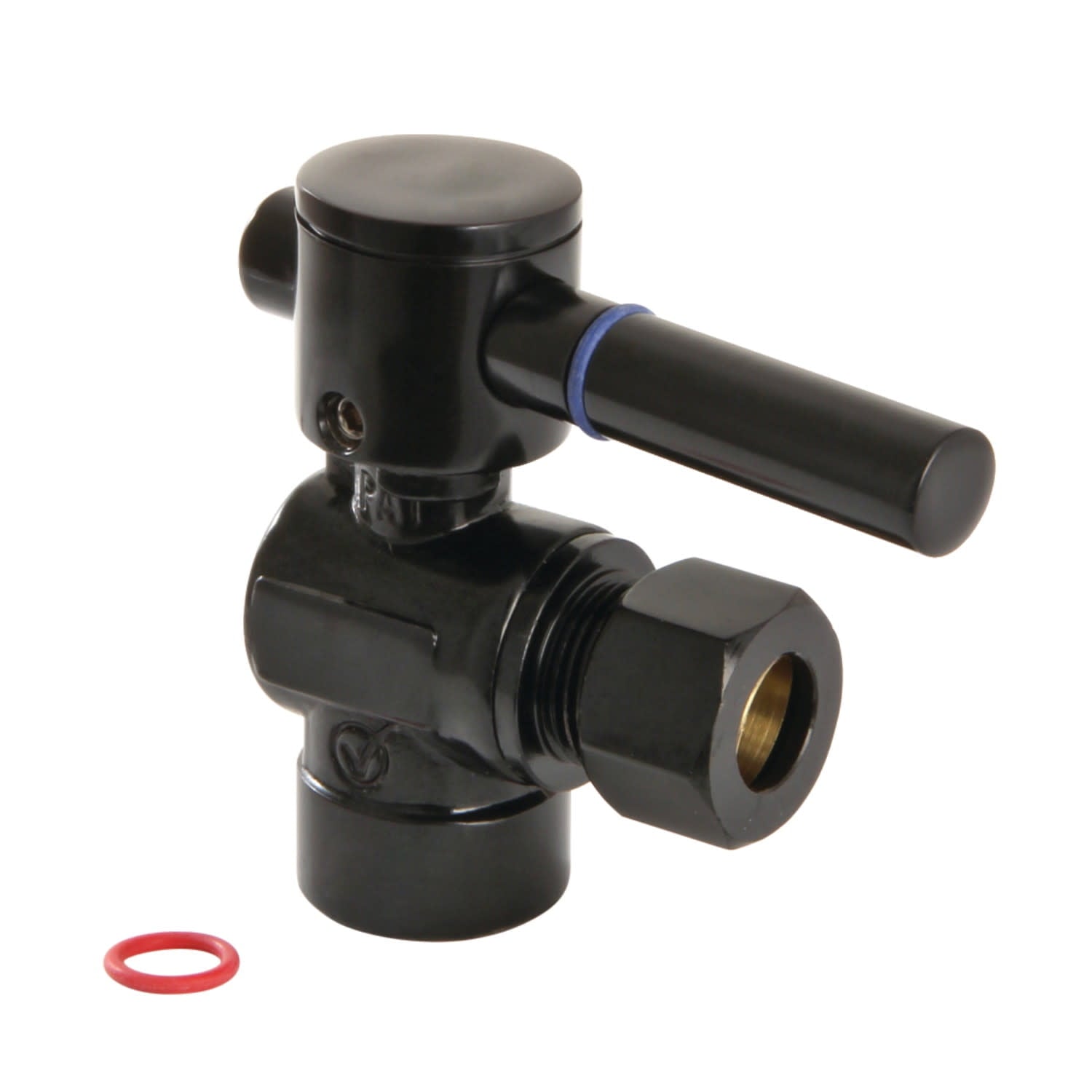 Kingston Brass CC43200DL 1/2" Sweat x 3/8" OD Comp Angle Stop Valve, Matte Black