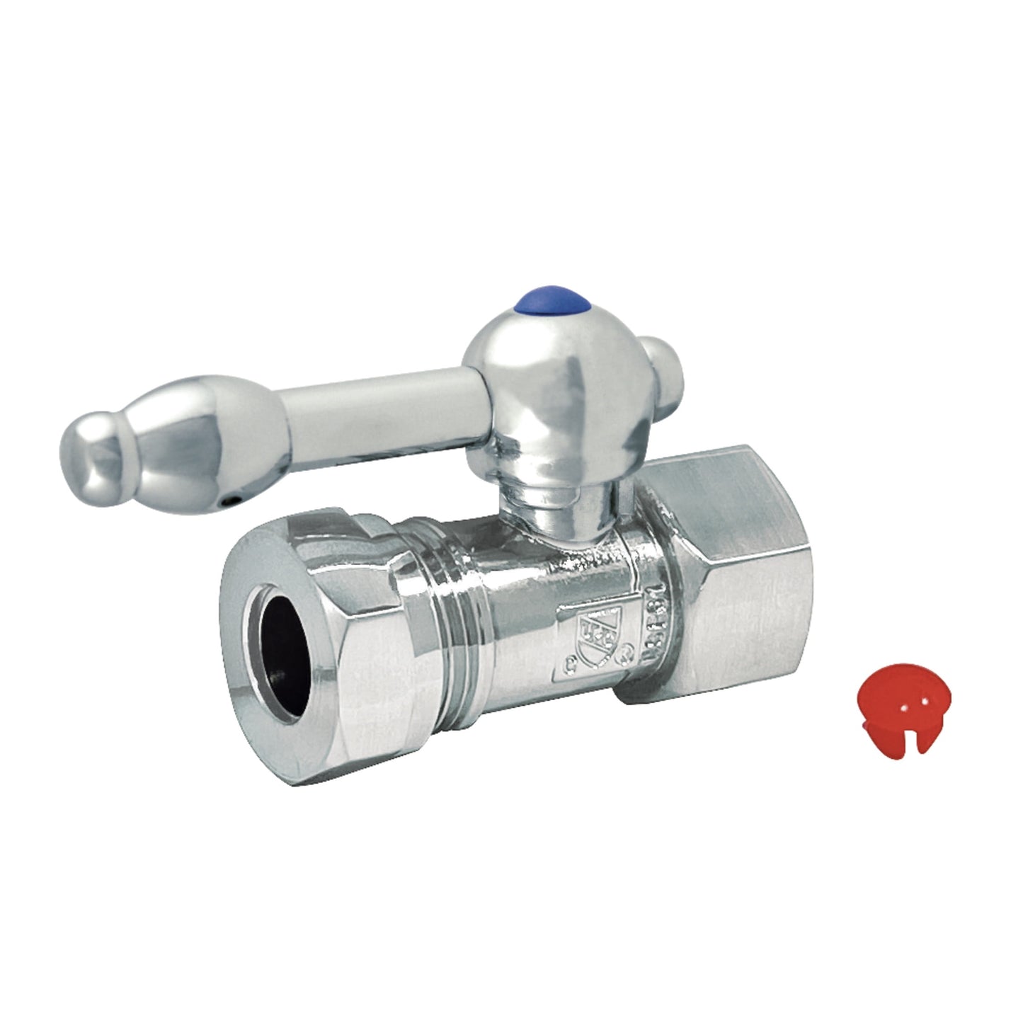 Kingston Brass CC44151KL 1/2-Inch FIP x 1/2-Inch or 7/16-Inch Slip Joint Quarter-Turn Straight Shut-Off Valve in Polished Chrome