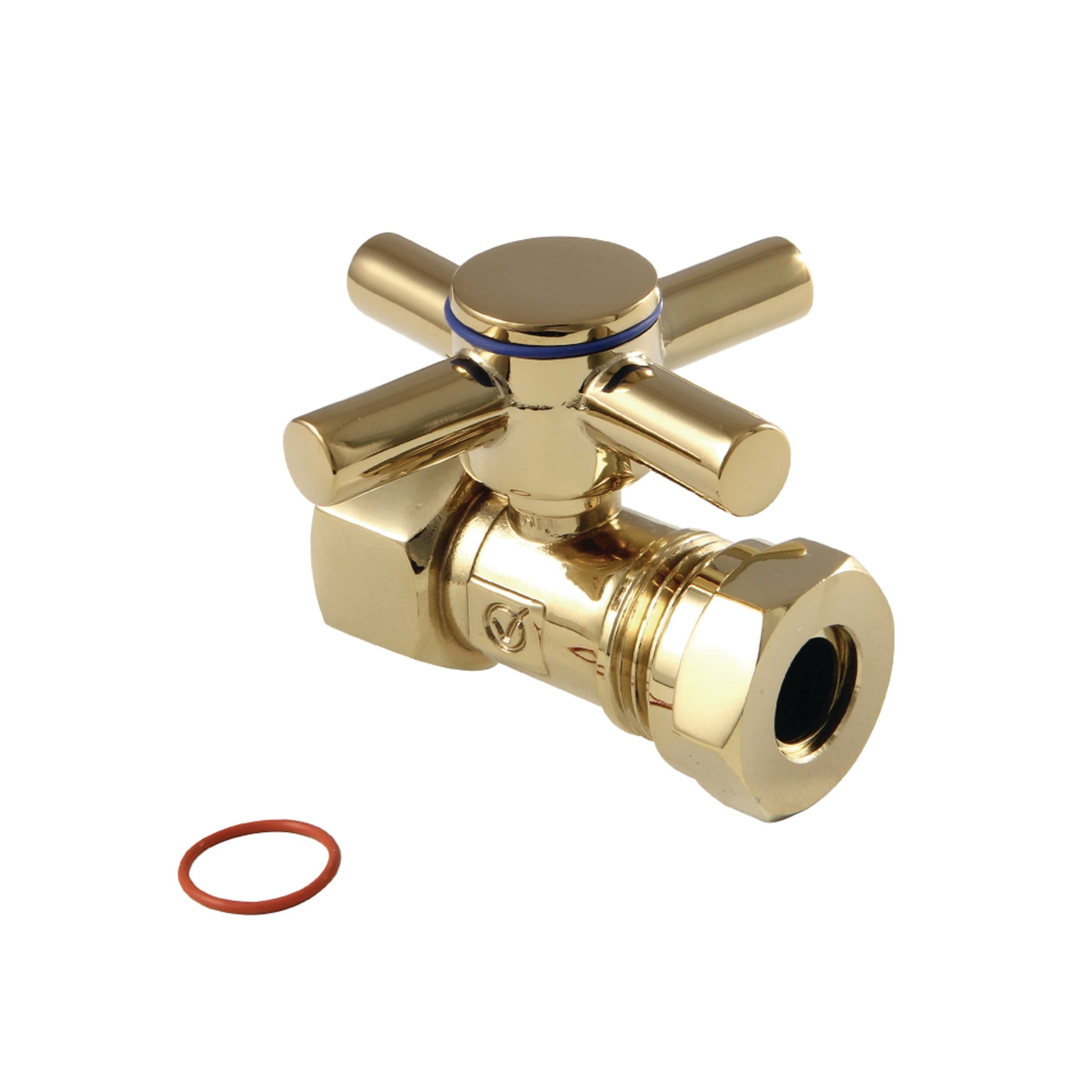 Kingston Brass CC44152DX 1/2-Inch FIP x 1/2-Inch or 7/16-Inch Slip Joint Quarter-Turn Straight Shut-Off Valve in Polished Brass