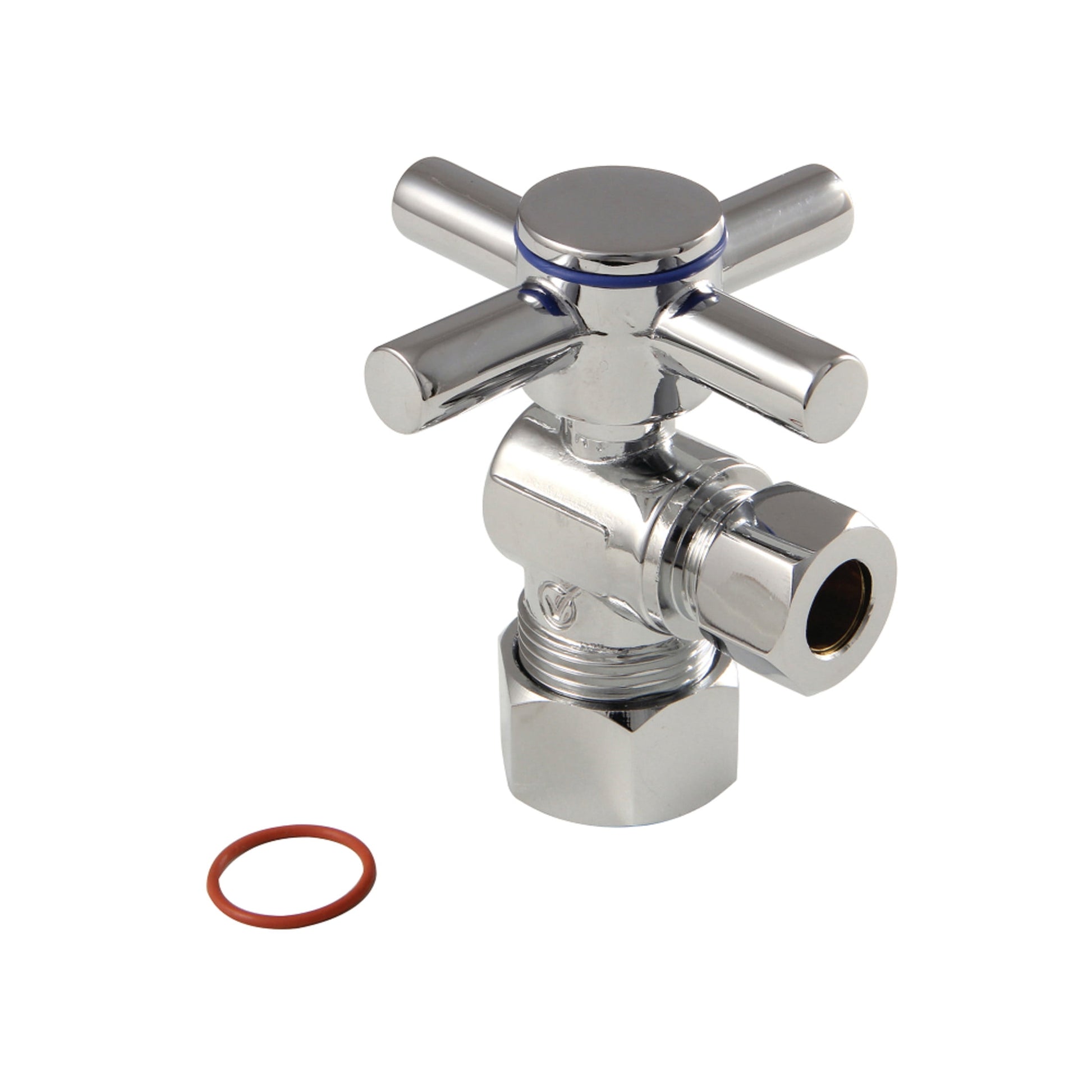 Kingston Brass CC53301DX 5/8-Inch O.D. Comp x 3/8-Inch O.D. Comp Quarter-Turn Angle Shut-Off Valve in Polished Chrome