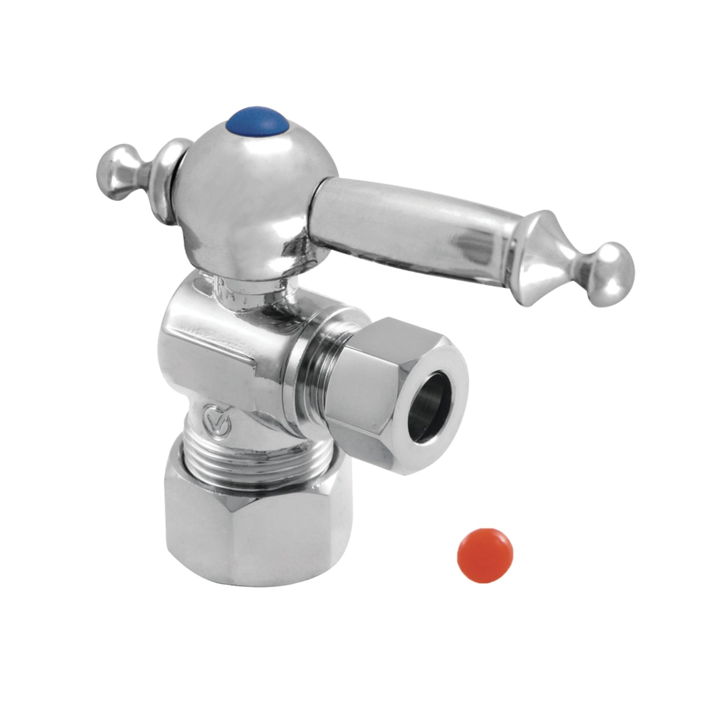 Kingston Brass CC53301TL 5/8-Inch O.D. Comp x 3/8-Inch O.D. Comp Quarter-Turn Angle Shut-Off Valve in Polished Chrome
