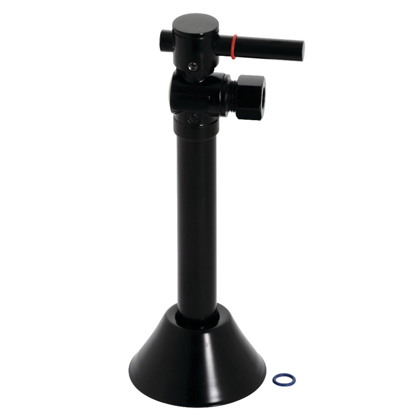 Kingston Brass CC83200DL 1/2-Inch Sweat x 3/8-Inch O.D. Comp Angle Shut-Off Valve with 5-Inch Extension in Matte Black