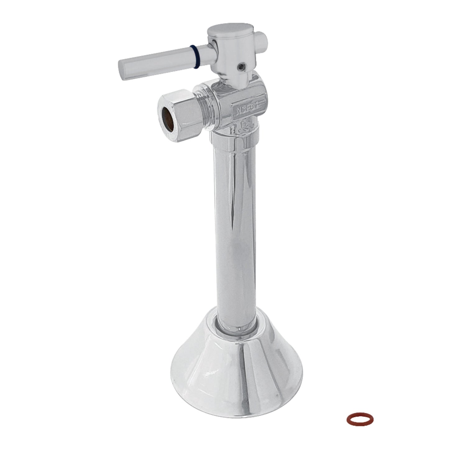 Kingston Brass CC83201DL 1/2-Inch Sweat x 3/8-Inch O.D. Comp Angle Shut-Off Valve with 5-Inch Extension in Polished Chrome