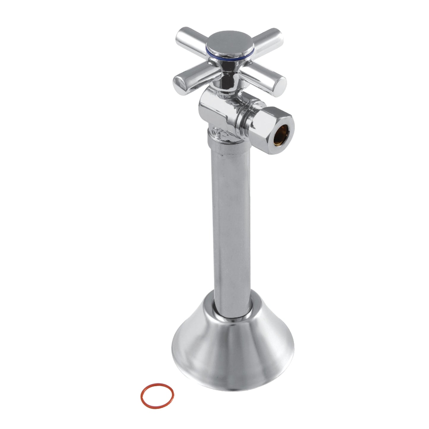 Kingston Brass CC83201DX 1/2-Inch Sweat x 3/8-Inch O.D. Comp Angle Shut-Off Valve with 5-Inch Extension in Polished Chrome