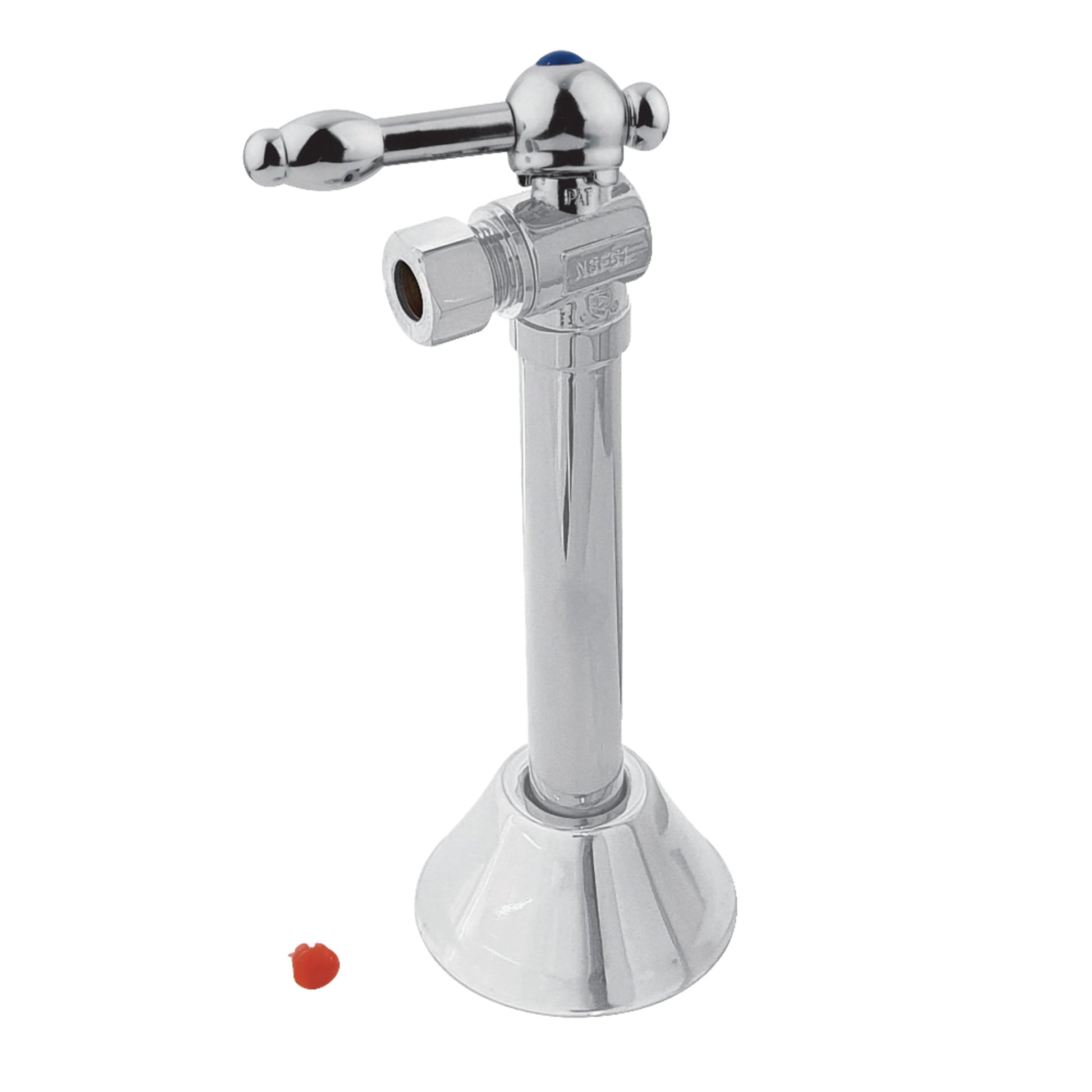 Kingston Brass CC83201KL 1/2-Inch Sweat x 3/8-Inch O.D. Comp Angle Shut-Off Valve with 5-Inch Extension in Polished Chrome
