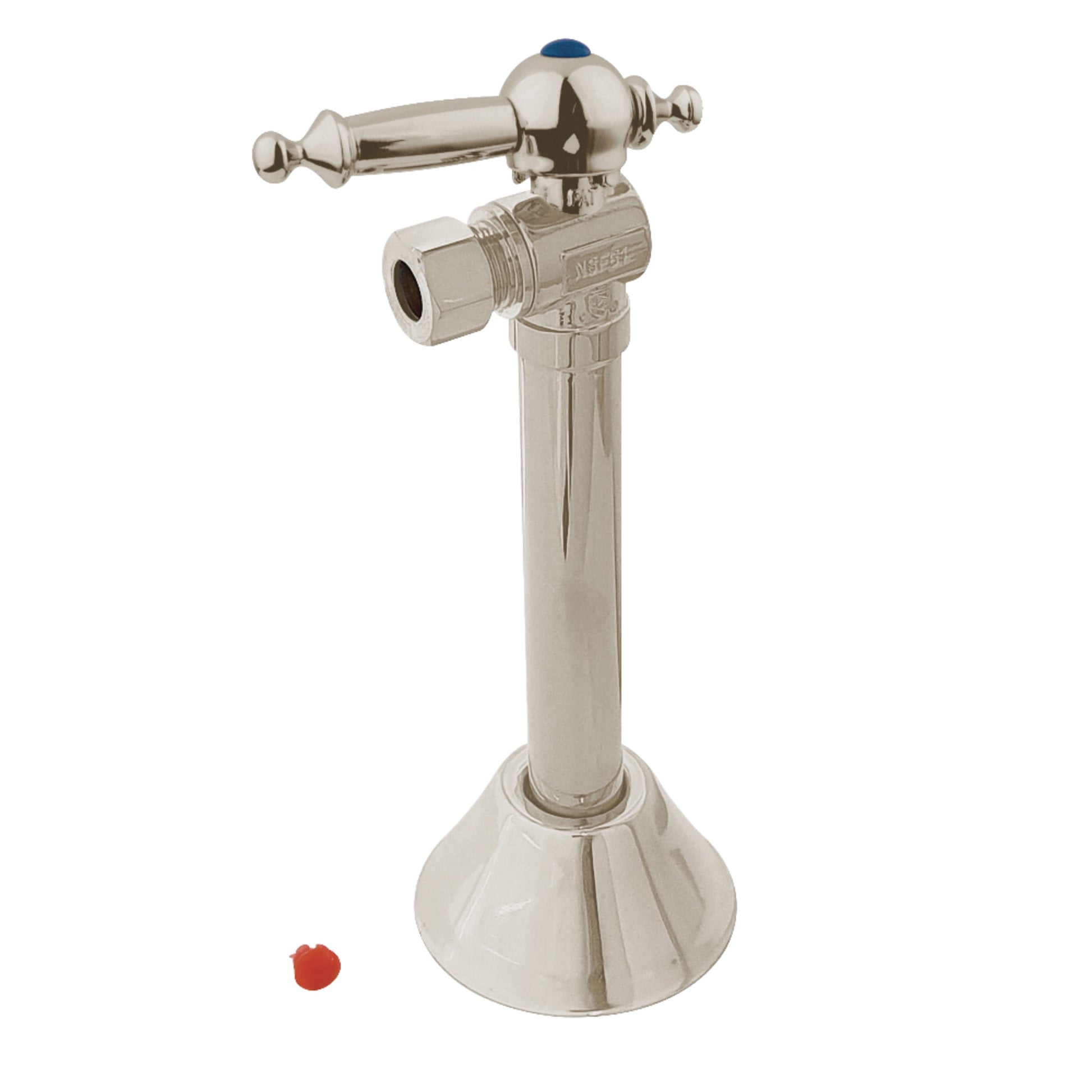 Kingston Brass CC83208TL 1/2-Inch Sweat x 3/8-Inch O.D. Comp Angle Shut-Off Valve with 5-Inch Extension in Brushed Nickel