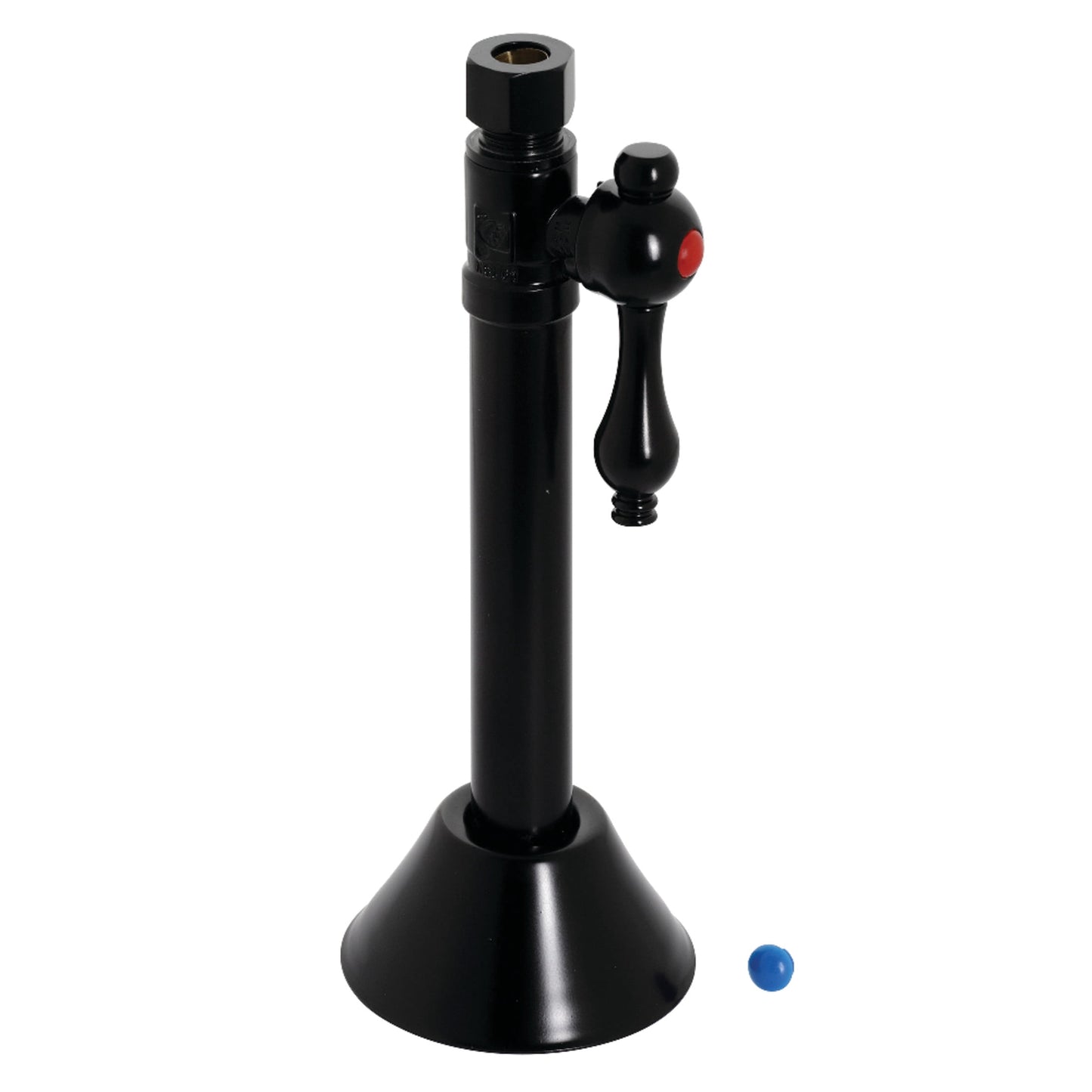 Kingston Brass CC83250 1/2-Inch Sweat x 3/8-Inch O.D. Comp Straight Shut-Off Valve with 5-Inch Extension in Matte Black