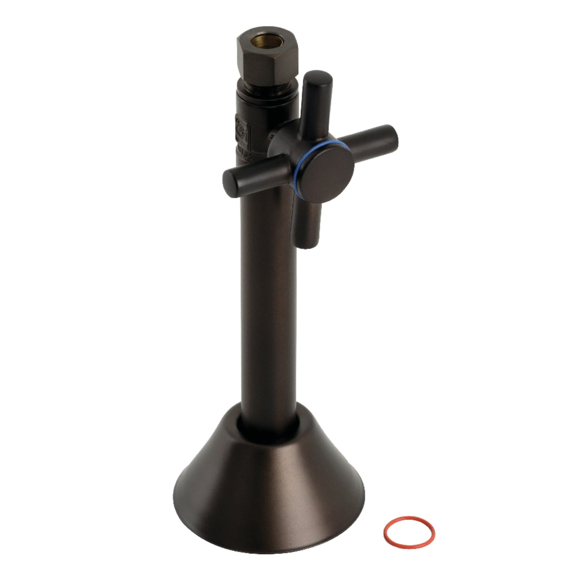 Kingston Brass CC83255DX 1/2-Inch Sweat x 3/8-Inch O.D. Comp Straight Shut-Off Valve with 5-Inch Extension in Oil Rubbed Bronze