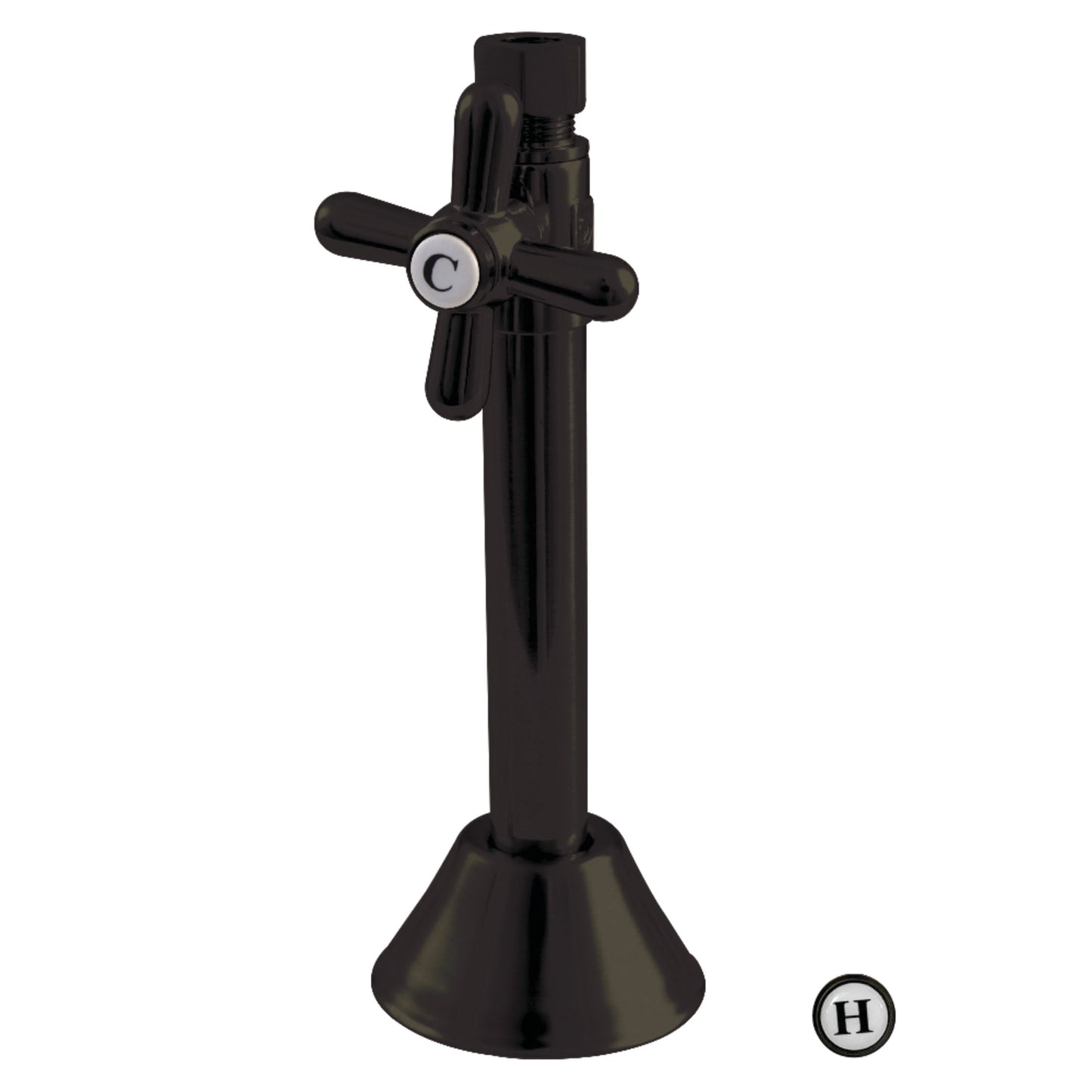 Kingston Brass CC83255X 1/2-Inch Sweat x 3/8-Inch O.D. Comp Straight Shut-Off Valve with 5-Inch Extension in Oil Rubbed Bronze