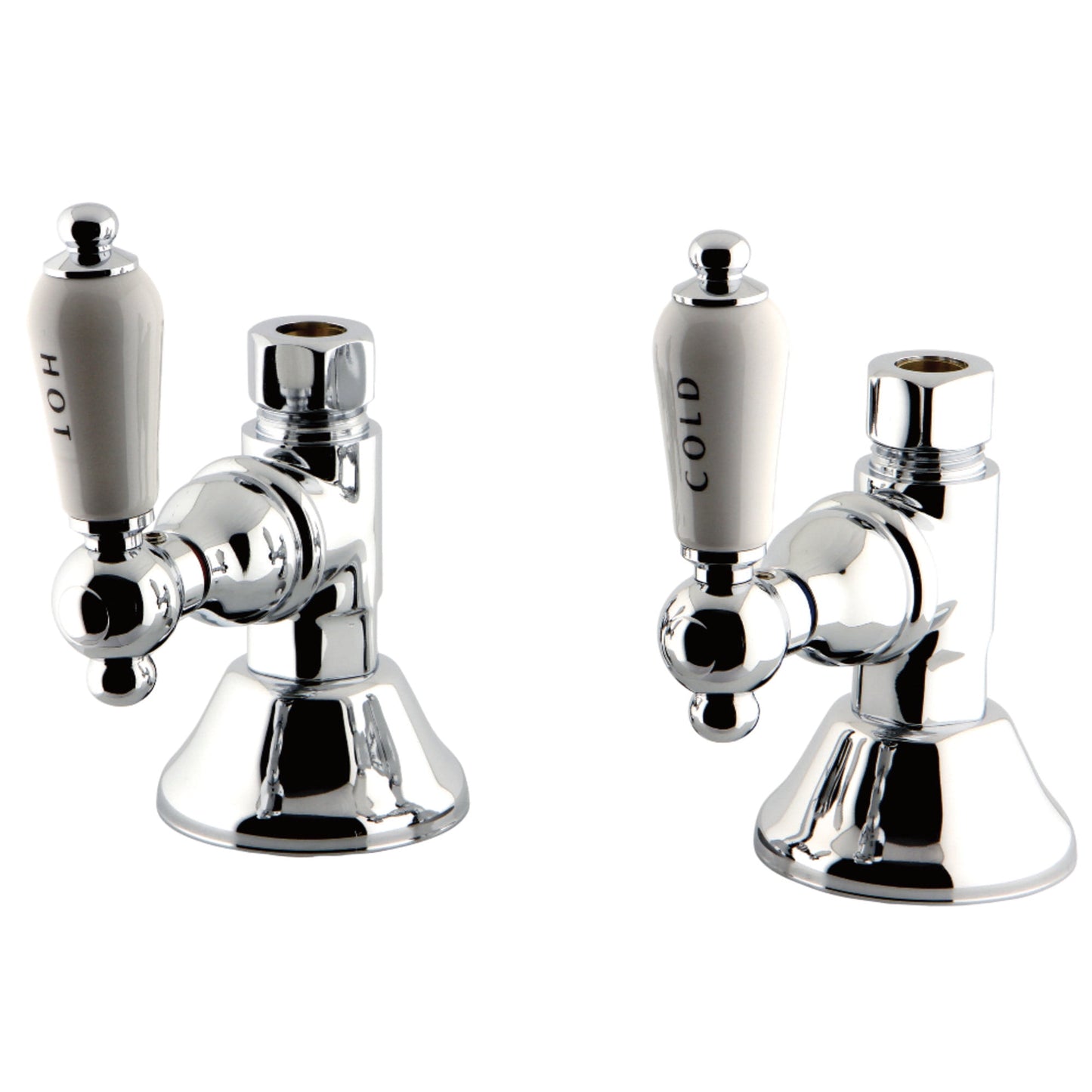 Kingston Brass CCK44151PL 1/2-Inch FIP x 1/2-Inch O.D. Comp Quarter-Turn Straight Shut-Off Valve in Polished Chrome