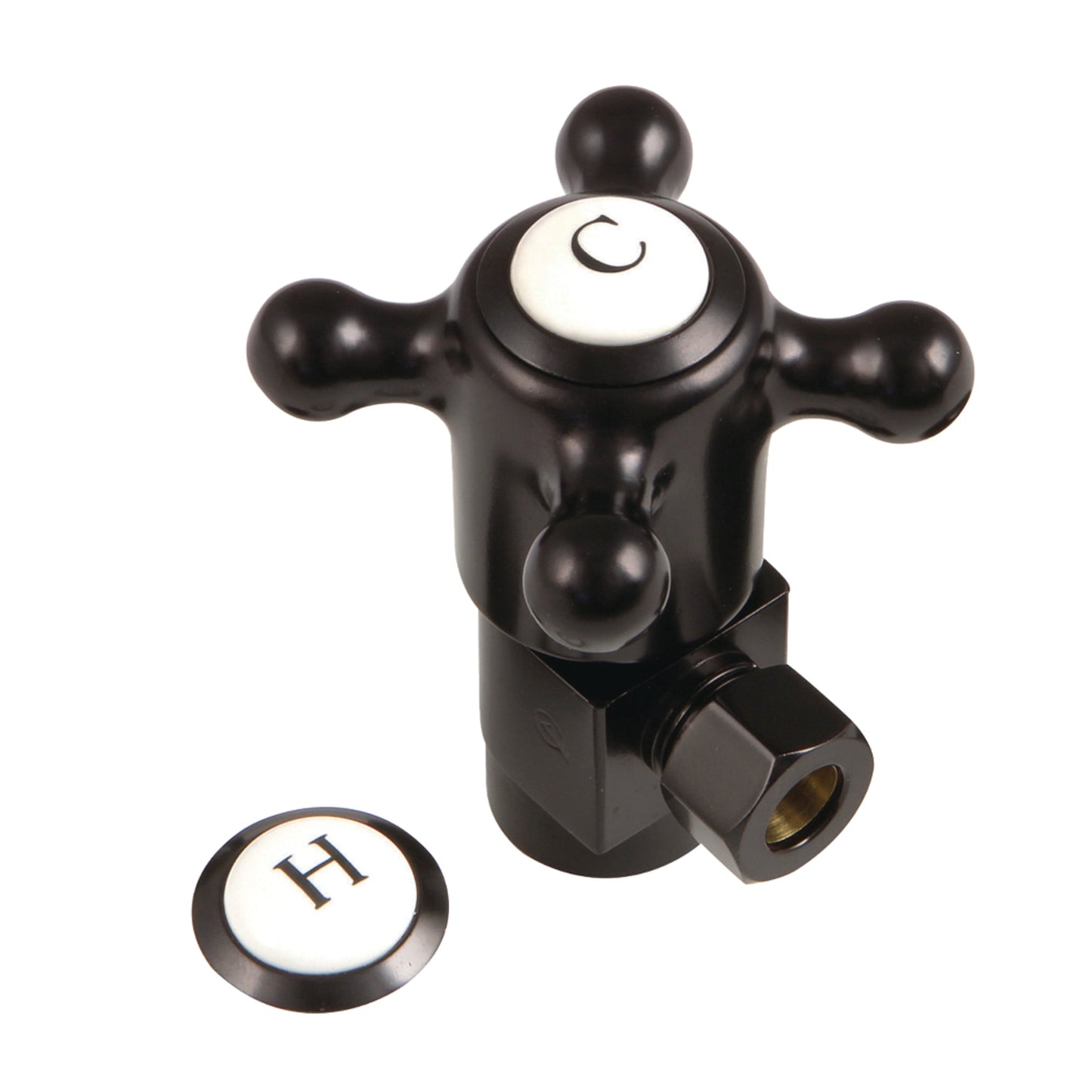 Kingston Brass CD43305BX 1/2-Inch FIP x 3/8-Inch O.D. Anti-Seize Deluxe Quarter-Turn Ceramic Hardisc Cartridge Angle Stop in Oil Rubbed Bronze