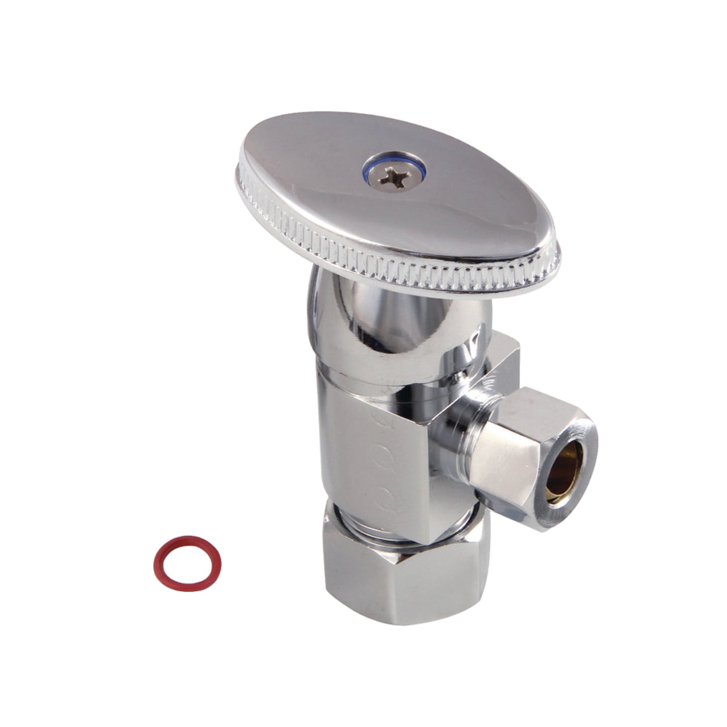 Kingston Brass CD53301VA 5/8-Inch O.D. Comp x 3/8-Inch O.D. Comp Anti-Seize Deluxe Quarter-Turn Ceramic Hardisc Cartridge Angle Stop in Polished Chrome