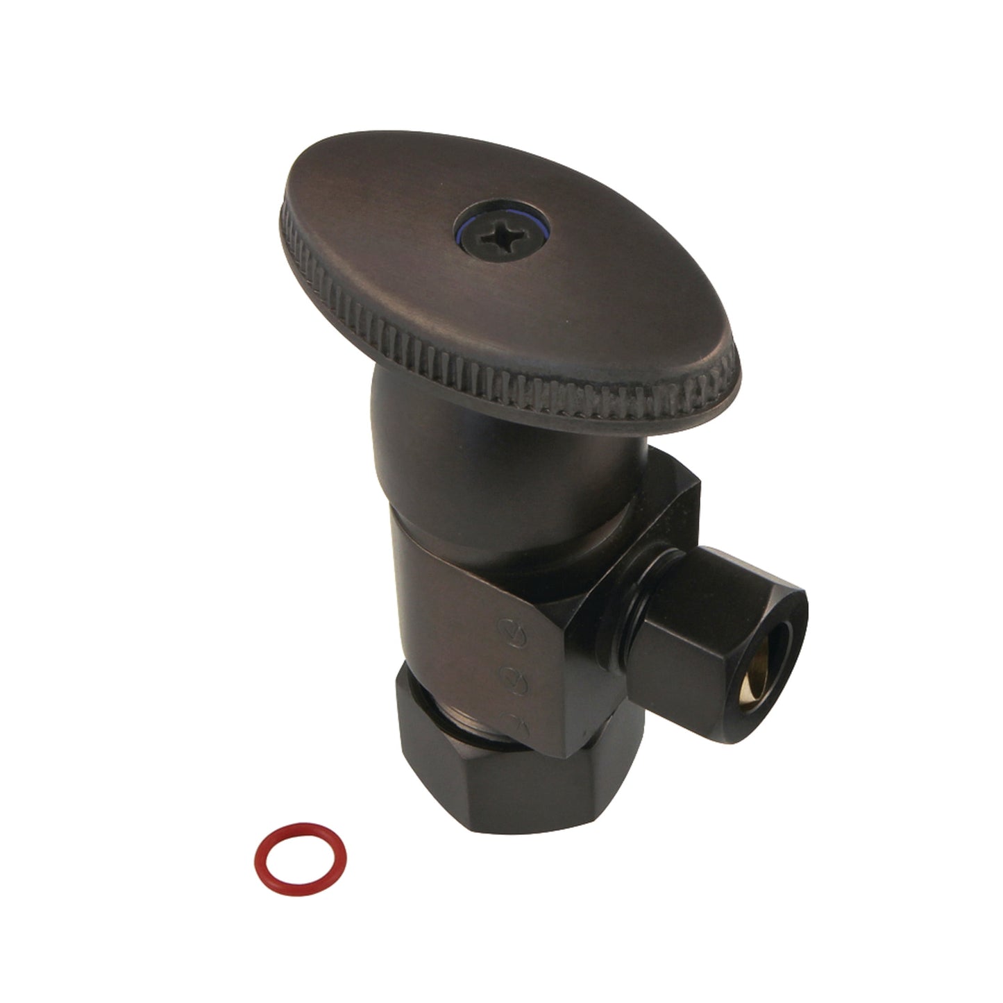 Kingston Brass CD53305VA 5/8-Inch O.D. Comp x 3/8-Inch O.D. Comp Anti-Seize Deluxe Quarter-Turn Ceramic Hardisc Cartridge Angle Stop in Oil Rubbed Bronze