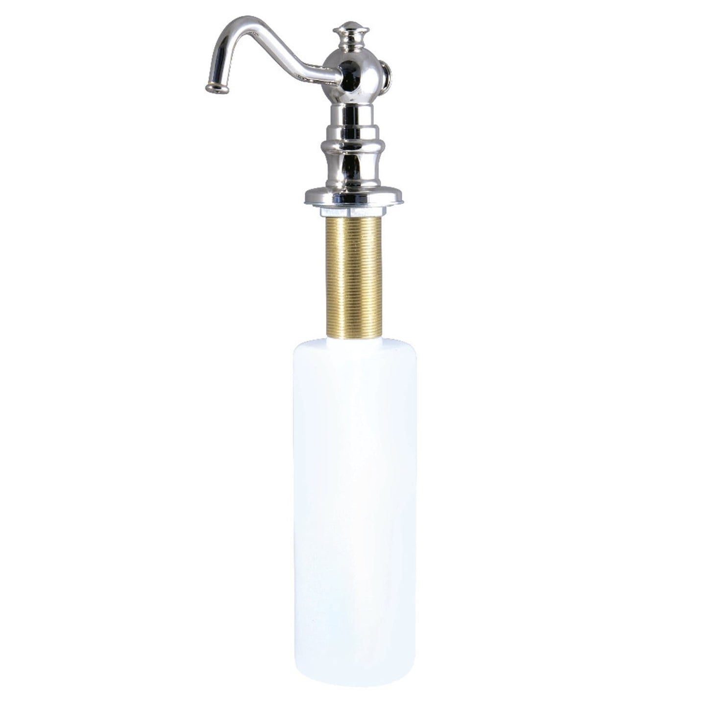 Kingston Brass SD7606 Curved Nozzle Metal Soap Dispenser, 11-13/16"L, Polished Nickel