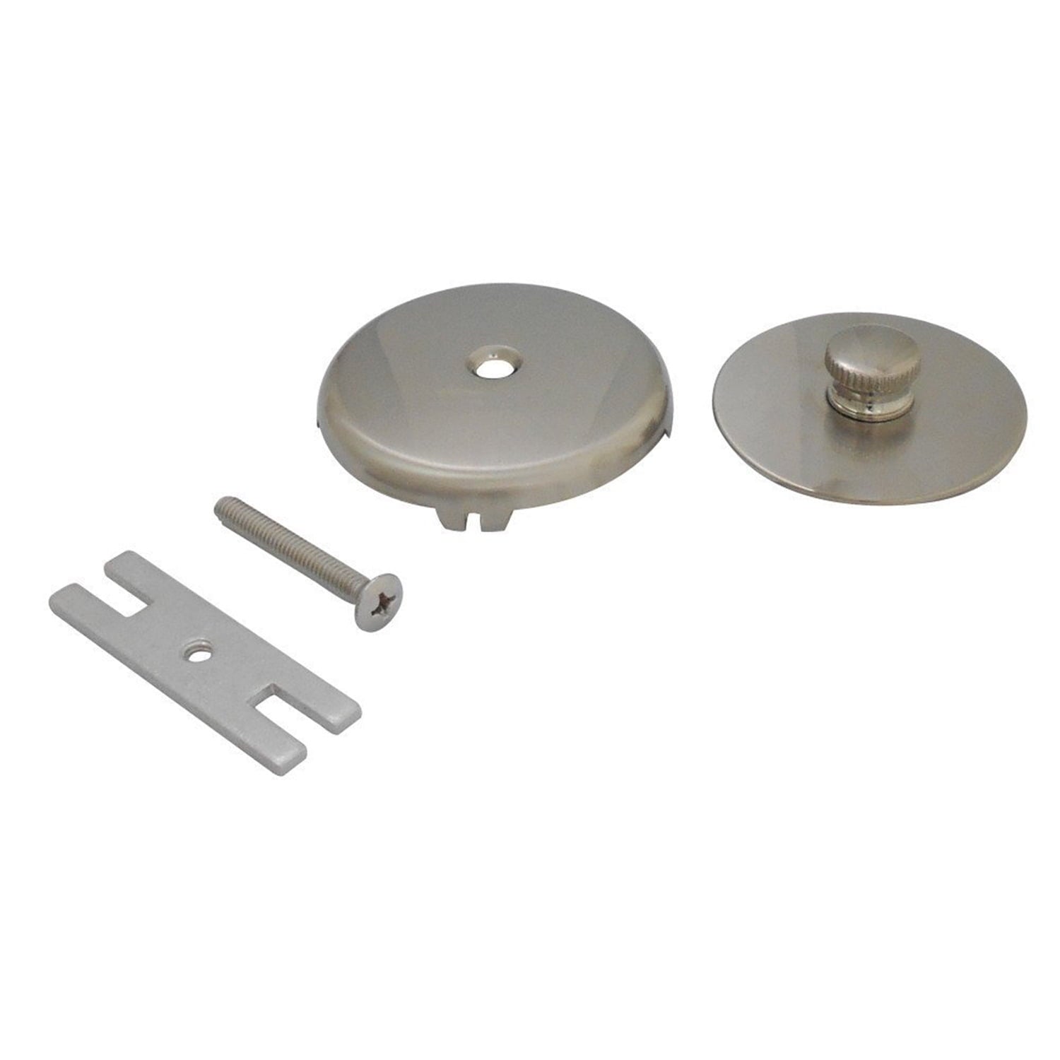 Kingston Brass DTL5303A8 Tub Drain Stopper with Overflow Plate Replacement Trim Kit, Brushed Nickel