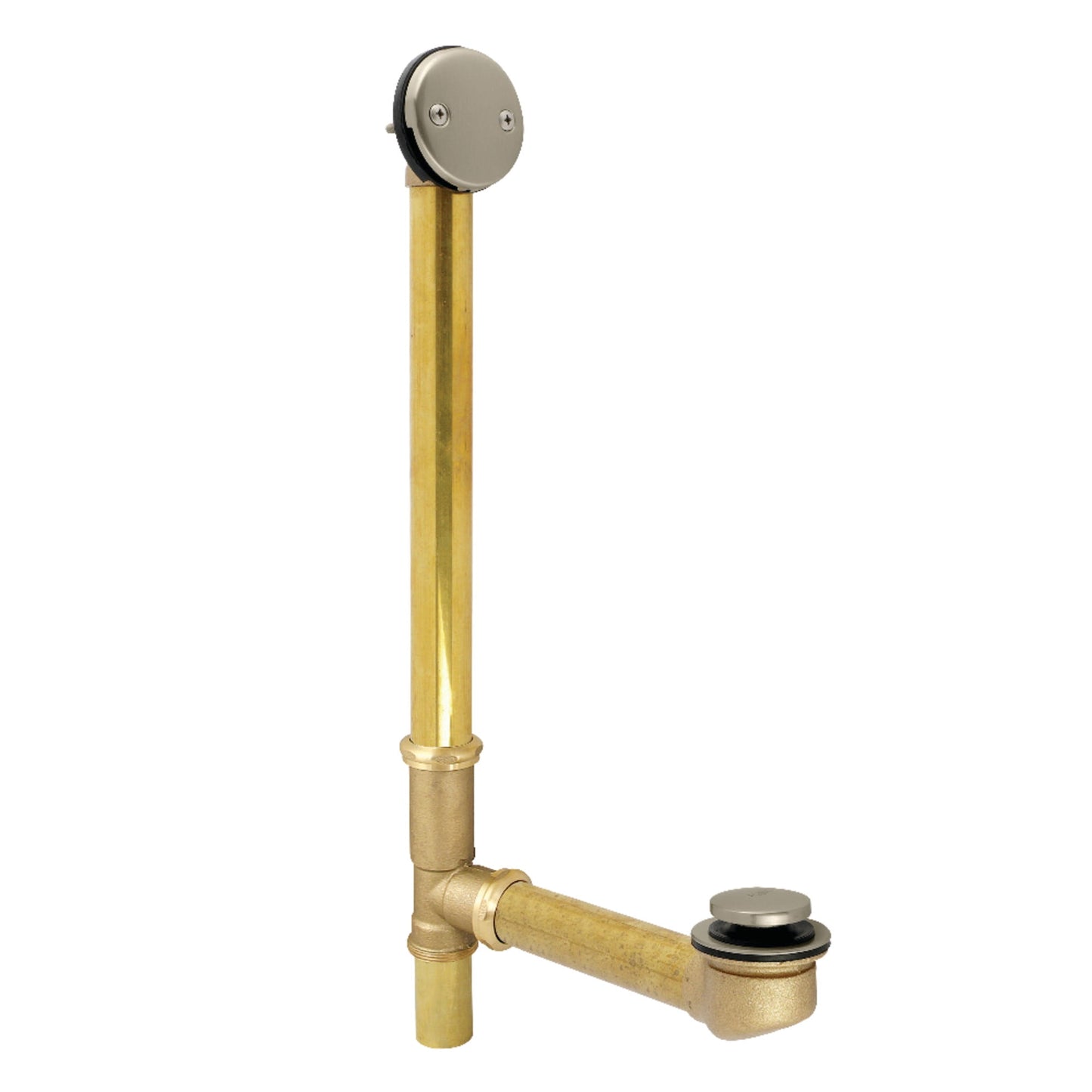 Kingston Brass DTT2168 21-Inch Brass Toe Touch Tub Waste and Overflow in Brushed Nickel
