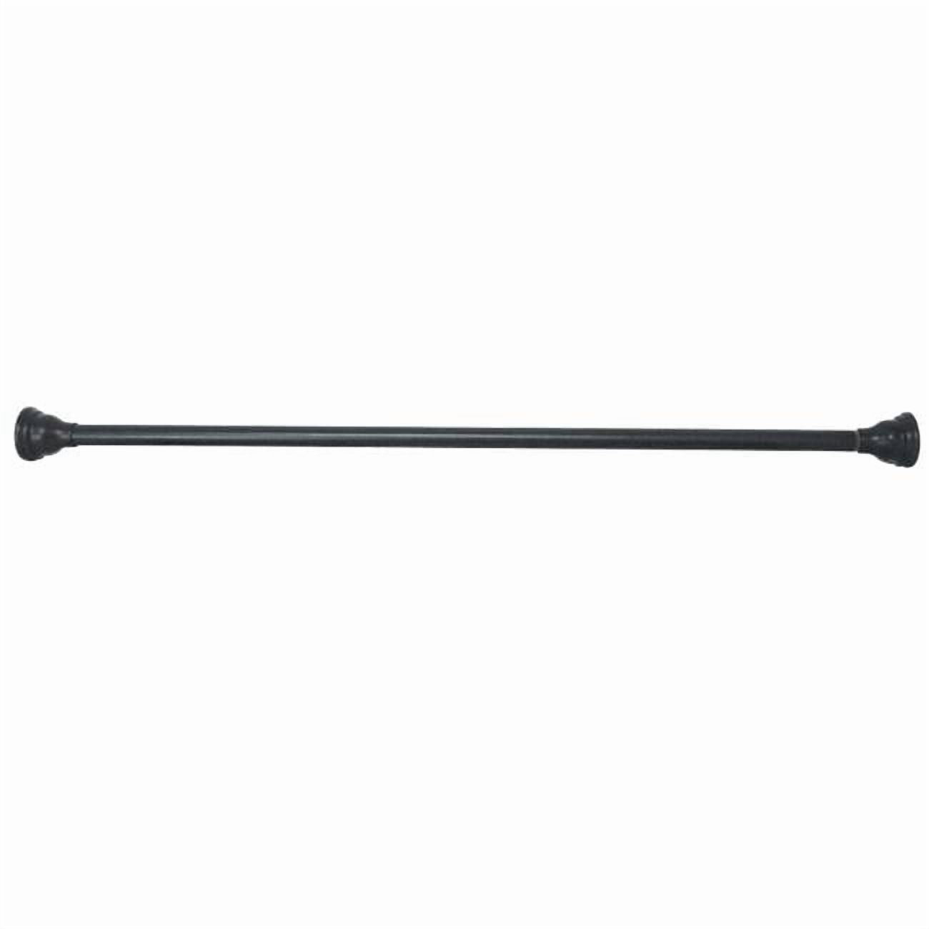 Kingston Brass SR110 Edenscape Barra de Cortina de Ducha de TensiÃ³n Ajustable de Acero Inoxidable de 60"-72" con Brida Decorativa, Negro Mate