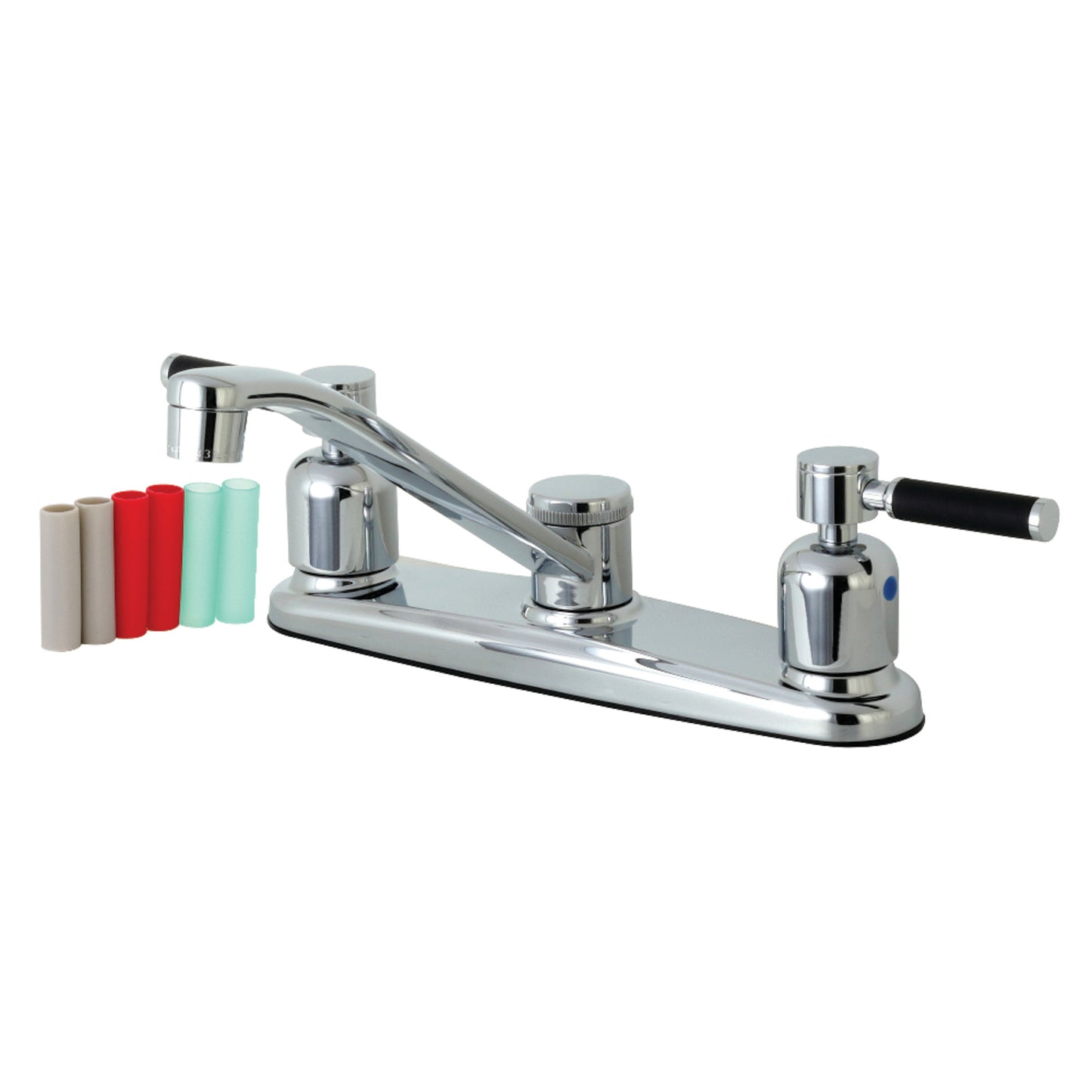 Kingston FB111DKL Kaiser Two-Handle 2-Hole 8" Centerset Kitchen Faucet in Polished Chrome