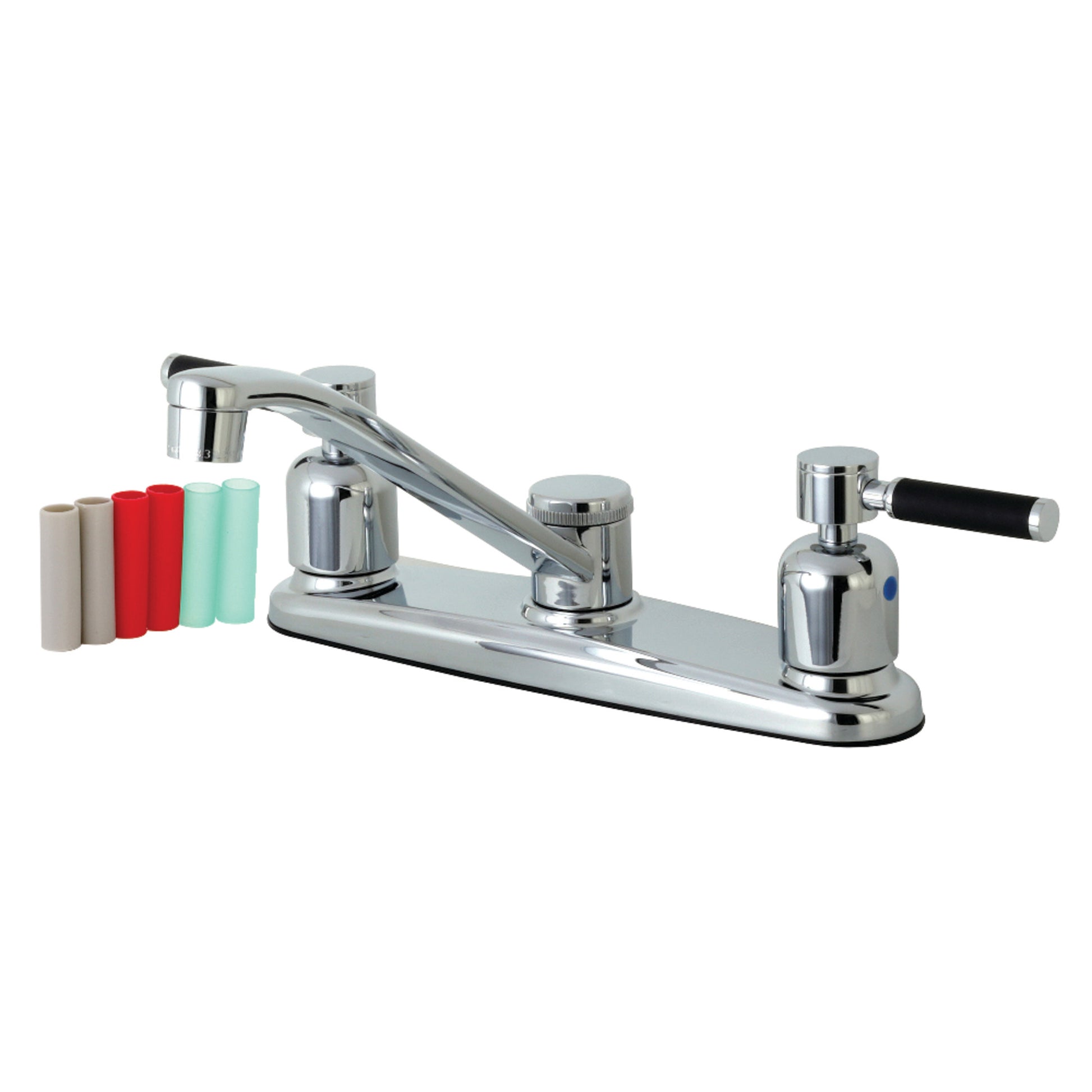 Kingston FB111DKL Kaiser Two-Handle 2-Hole 8" Centerset Kitchen Faucet in Polished Chrome