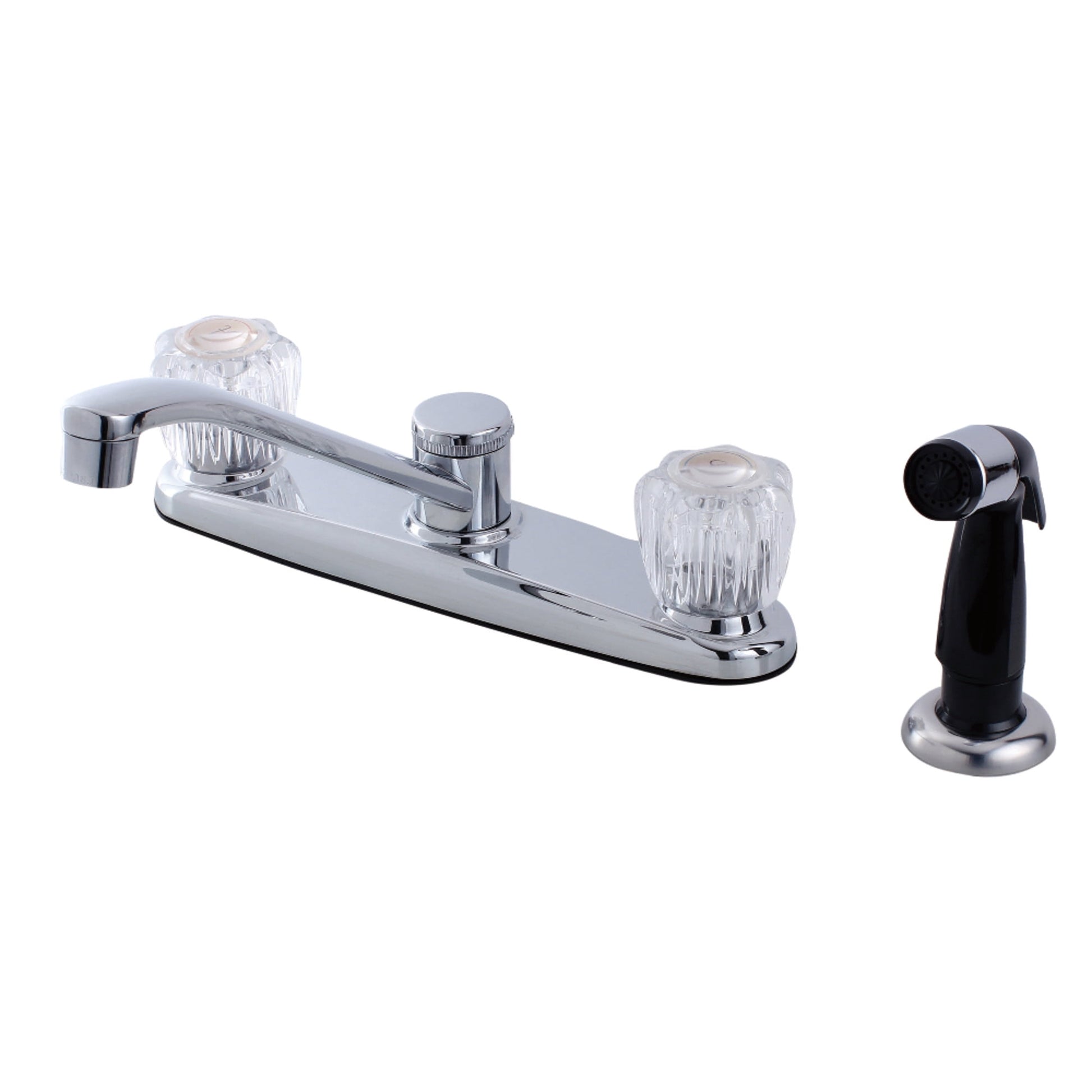 Kingston FB112 Americana Two-Handle 4-Hole 8" Centerset Kitchen Faucet with Side Sprayer in Polished Chrome